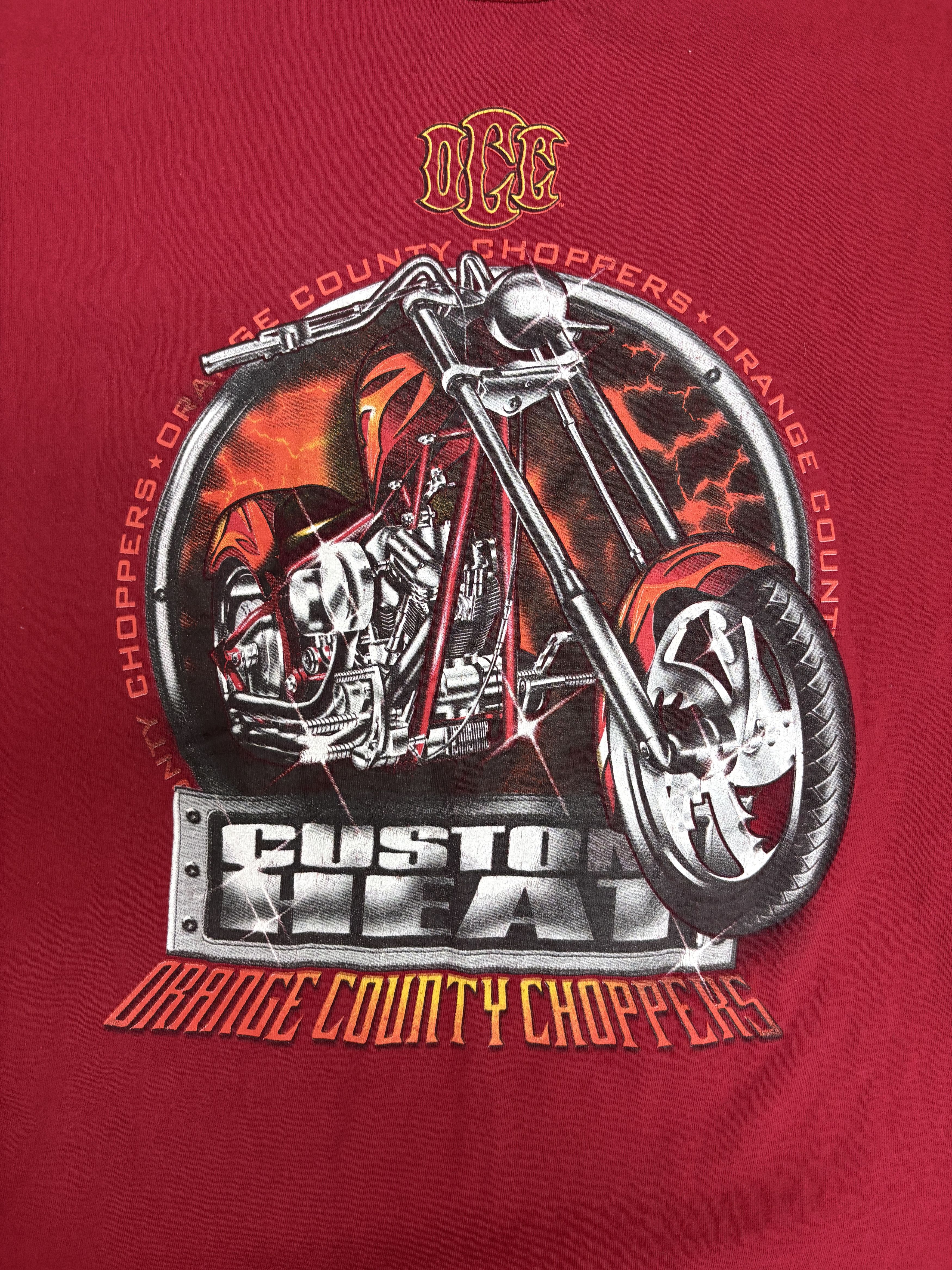 Vintage Orange County Choppers Vintage Red T-Shirt Tee Size US XL / EU 56 / 4 - 2 Thumbnail