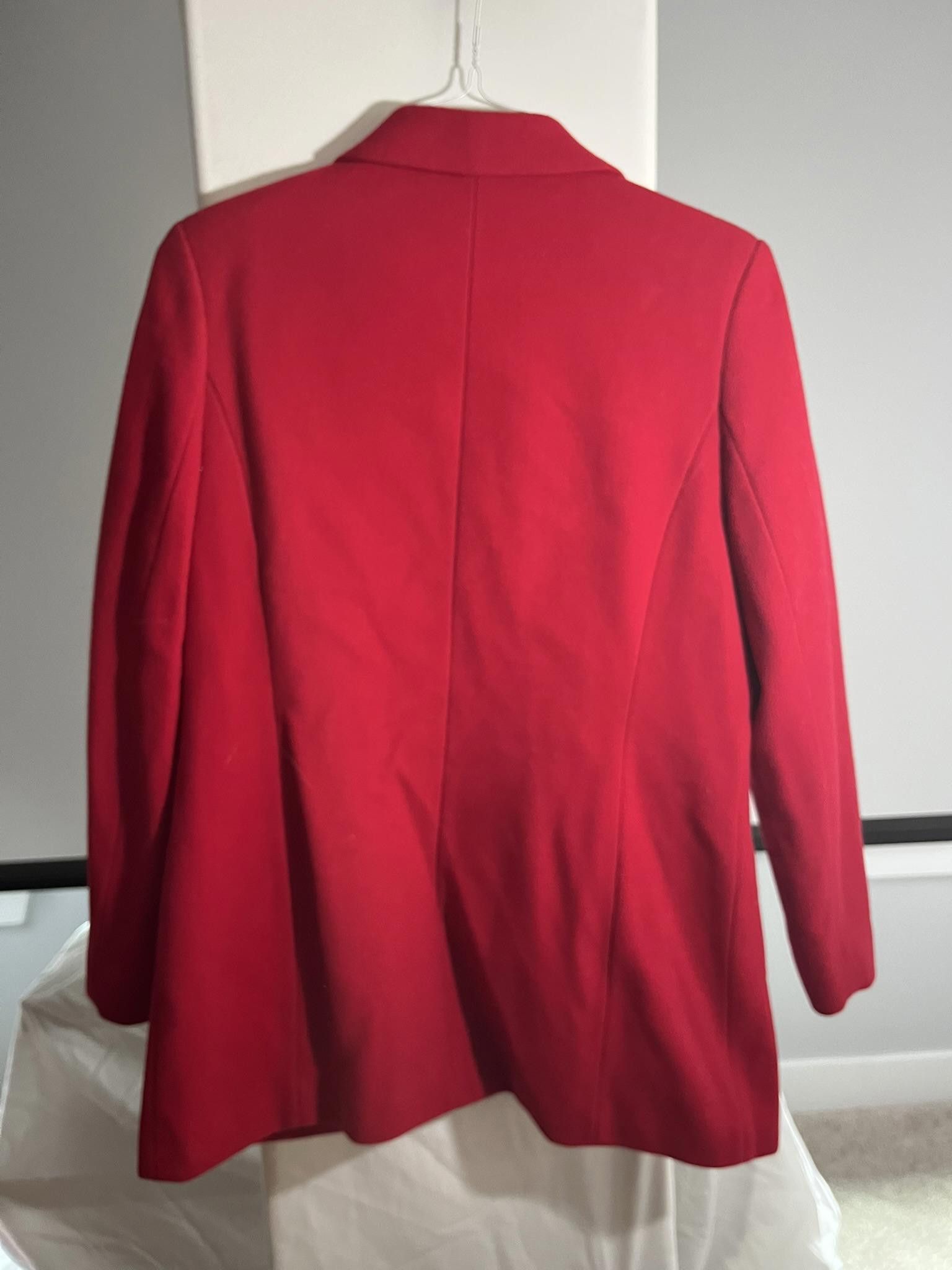 Designer Amanda Smith Red Wool & Cashmere Blend Blazer Size L / US 10 / IT 46 - 3 Thumbnail
