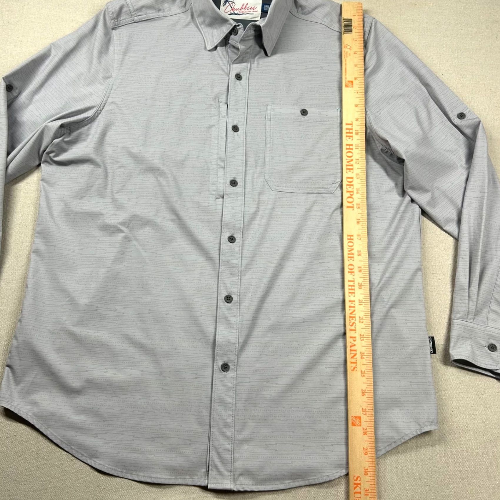 Chubbies Chubbies Shirt Mens L Performance Fishing Vented Pockets Button Geometric UPF Shirt Size US L / EU 52-54 / 3 - 6 Thumbnail