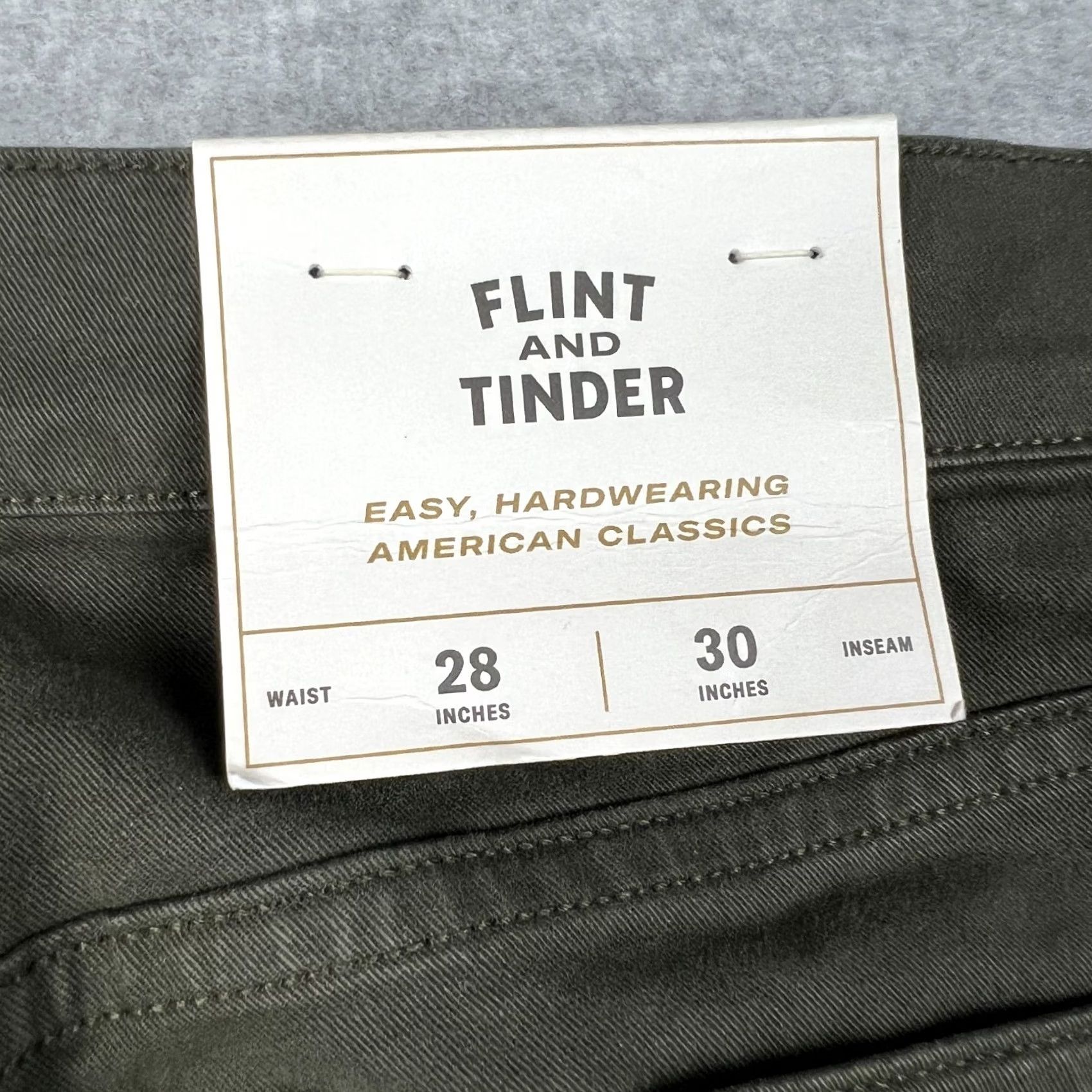Flint And Tinder VINTAGE? No — Flint And Tinder Chino Pants 28x30 Green Straight Fit Stretch Casual Mens 5-Pocket Size US 28 / EU 44 - 3 Thumbnail