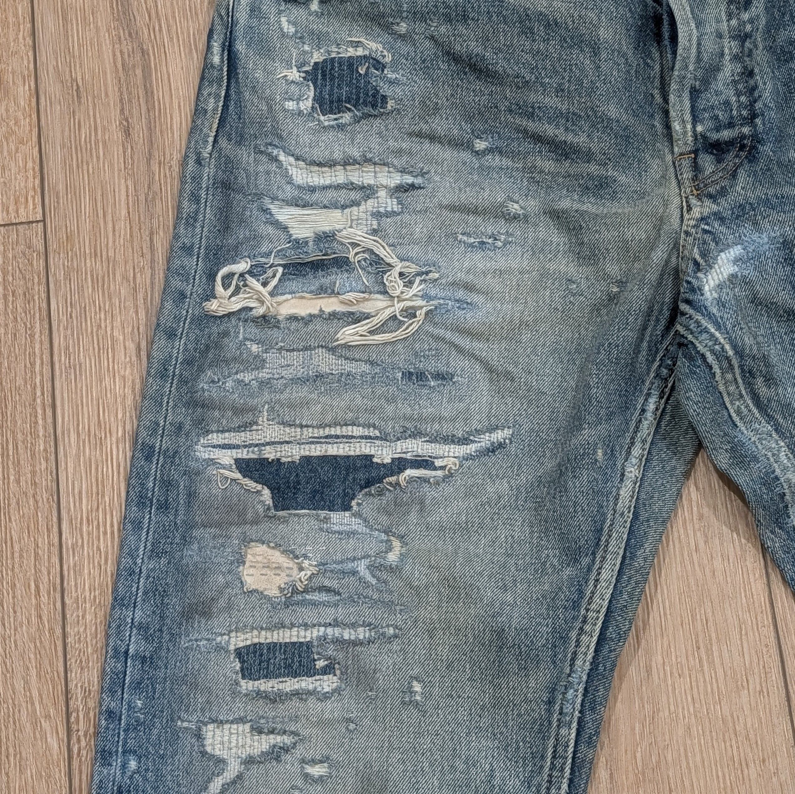 Fear of God FEAR OF GOD Distressed Straight Leg Jeans Vintage Indigo 33 Size US 33 - 3 Thumbnail