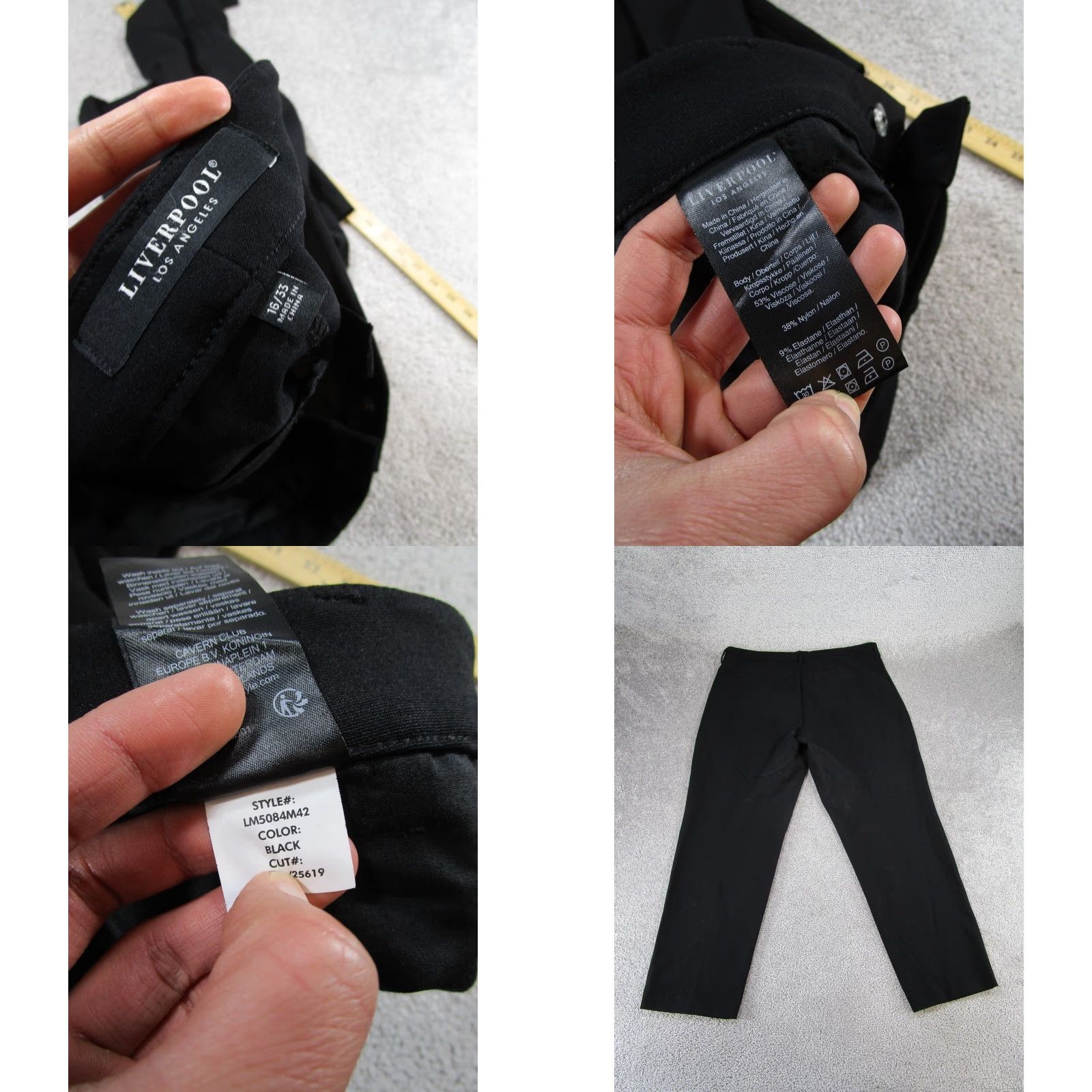 Vintage Liverpool Pants Women Slim Fit Ankle 33 Black Stretch Liverpool Brand Modern Knit Fibers 33 Black Womens Pants 33 Slim Ankle Stretch Size 24" / US 00 / IT 34 - 8 Thumbnail
