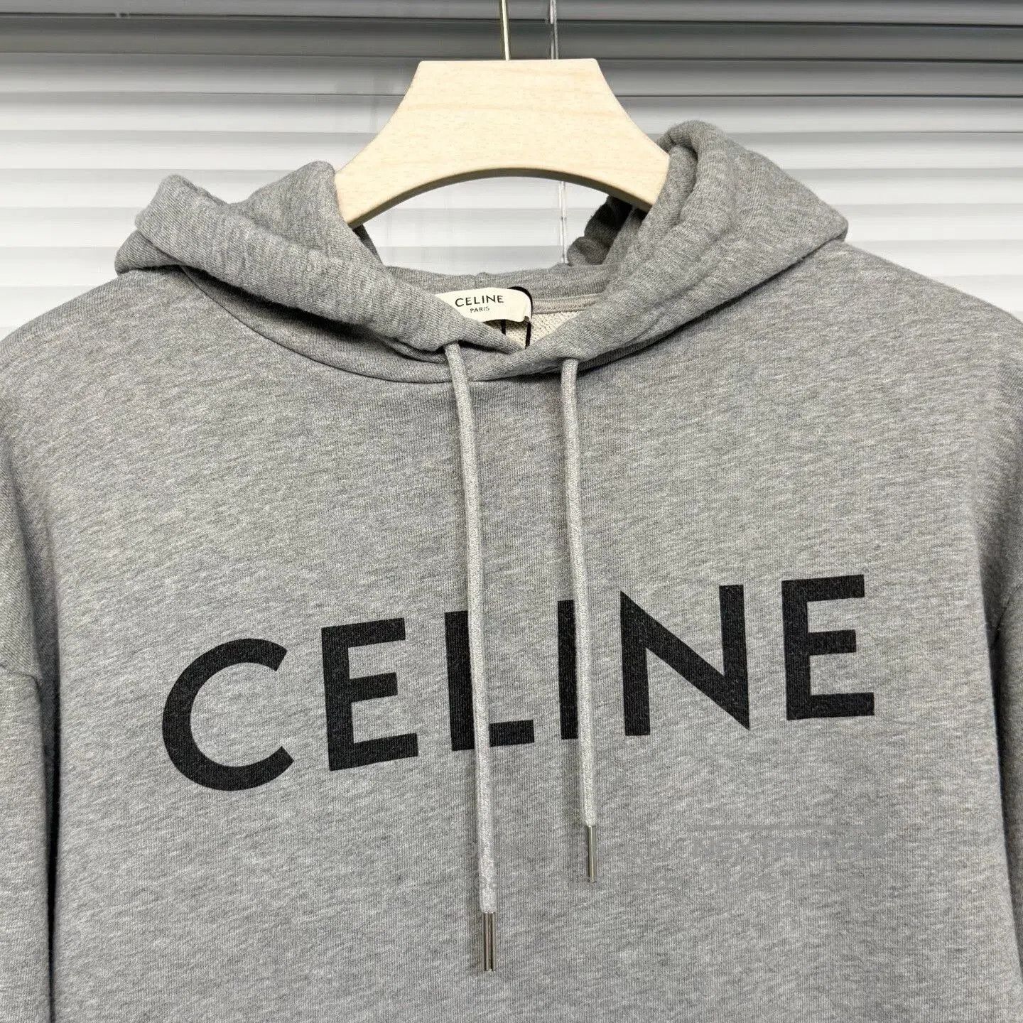 Celine celine gray hooded sweatshirt with logo. Size US L / EU 52-54 / 3 - 3 Thumbnail