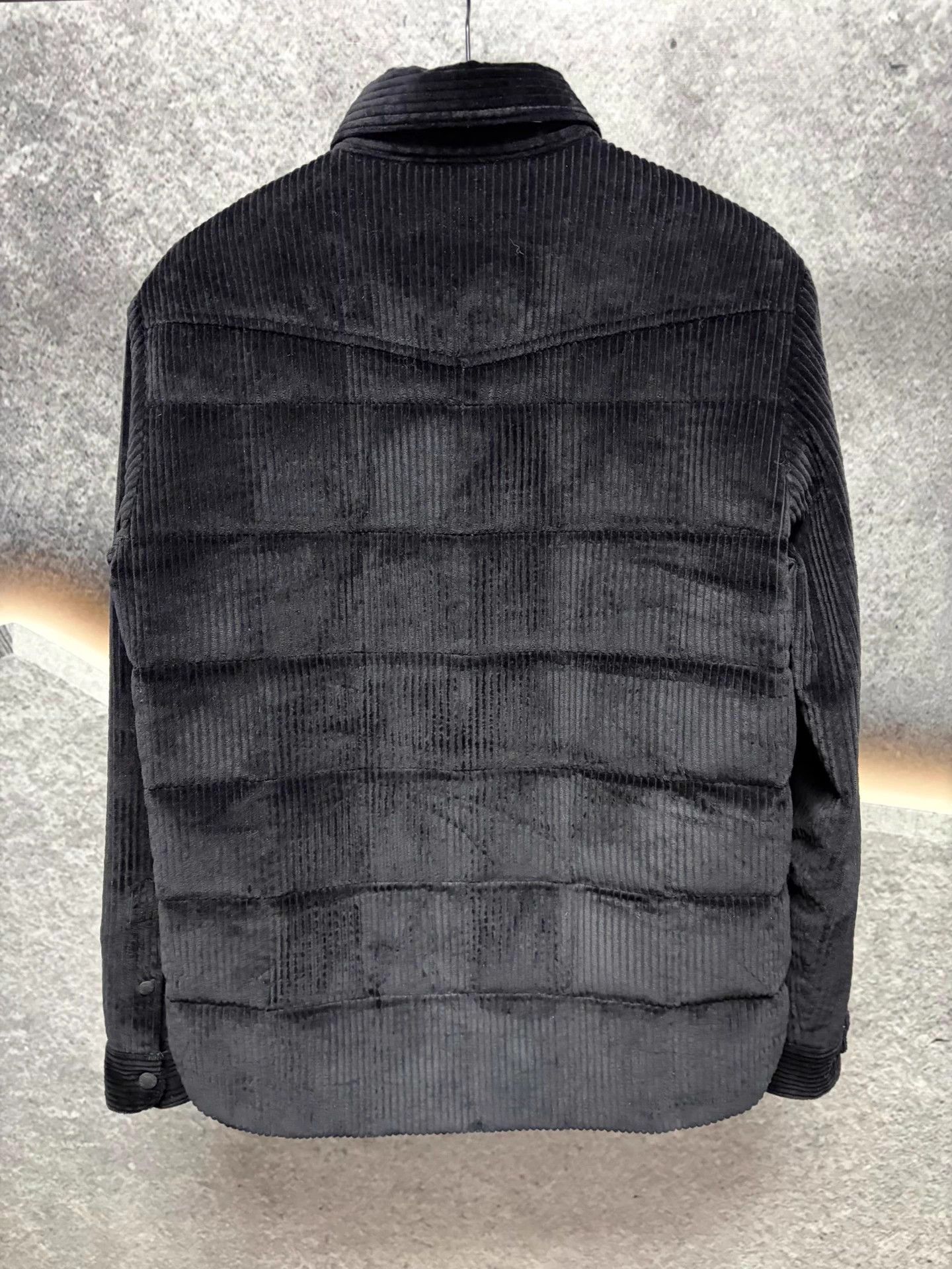 Moncler Moncler Men's Corduroy Down Jacket Black Size 2 Size US M / EU 48-50 / 2 - 2 Thumbnail