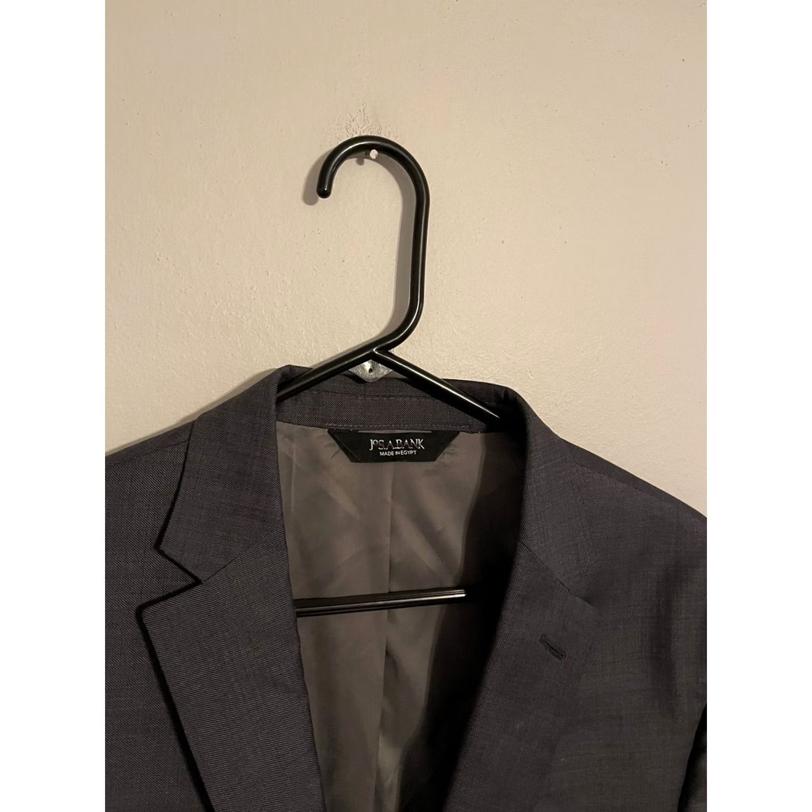Jos. A. Bank Jos. A. Bank Traveler Slim Fit Gray Jacket Blazer - Men's 40S - Solid Wool Knit Size 40R - 3 Thumbnail