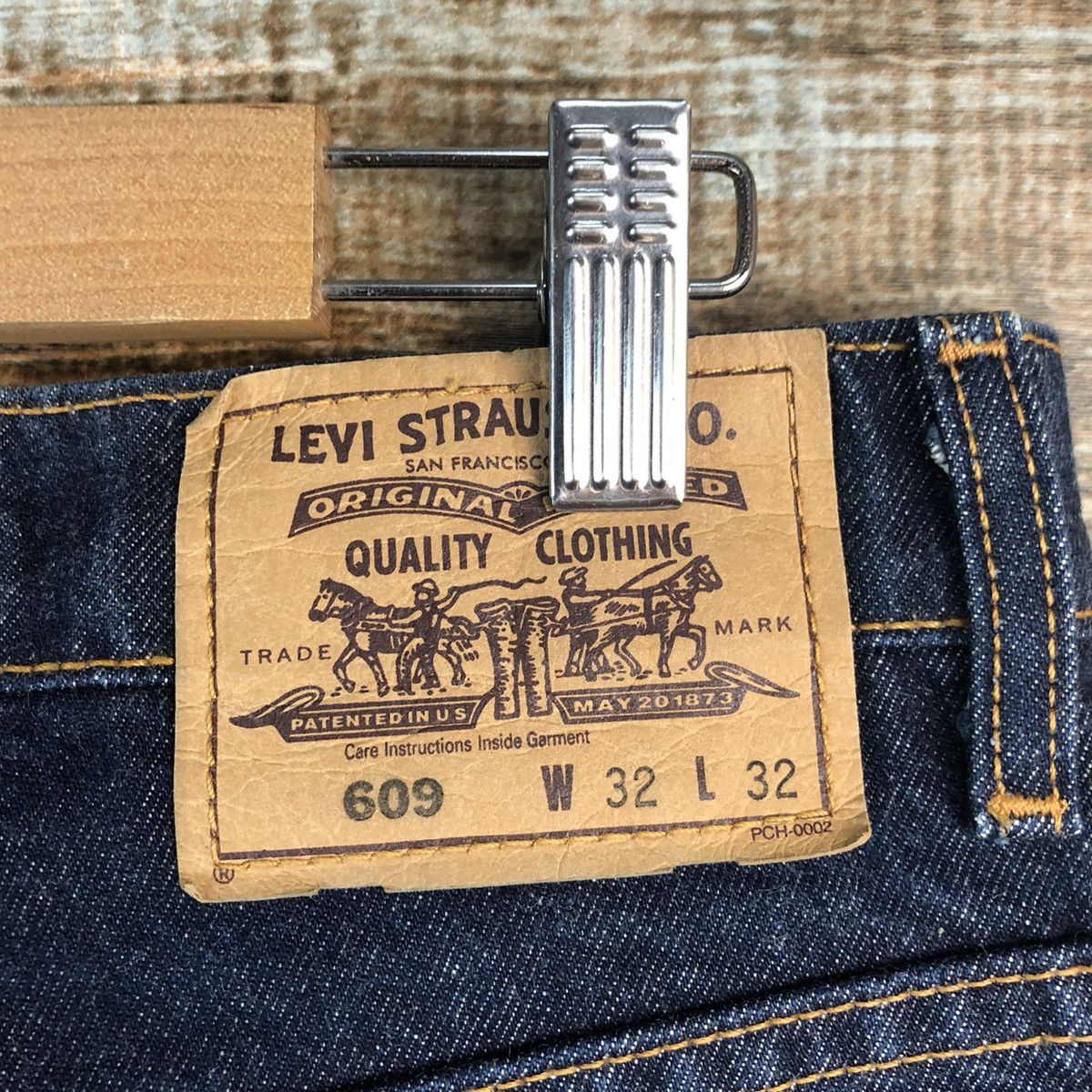 Levi's DL Levis 609 orange tag Dark Blue Denim Pants #A2580 Size US 32 / EU 48 - 19 Thumbnail