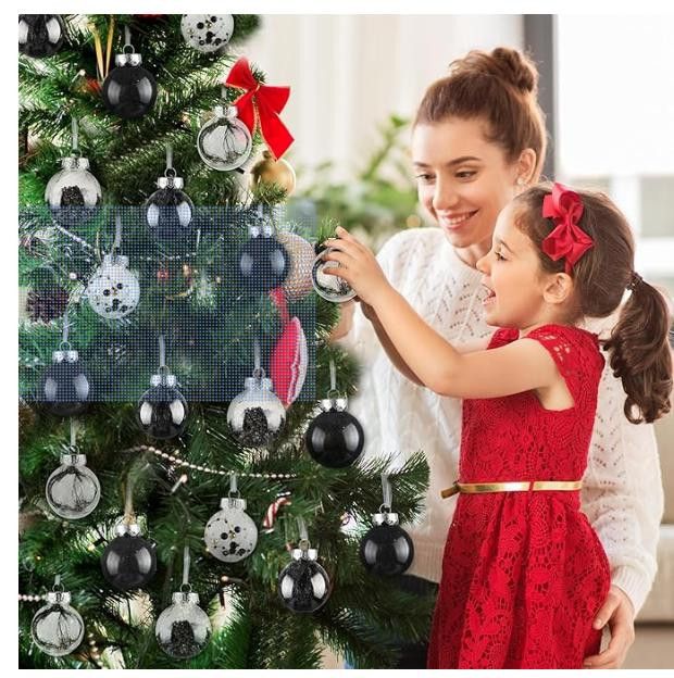 NBDN Nobrandedon 2.36" Clear Plastic Ball Ornaments, 30pcs Shatterproof Size ONE SIZE - 6 Thumbnail
