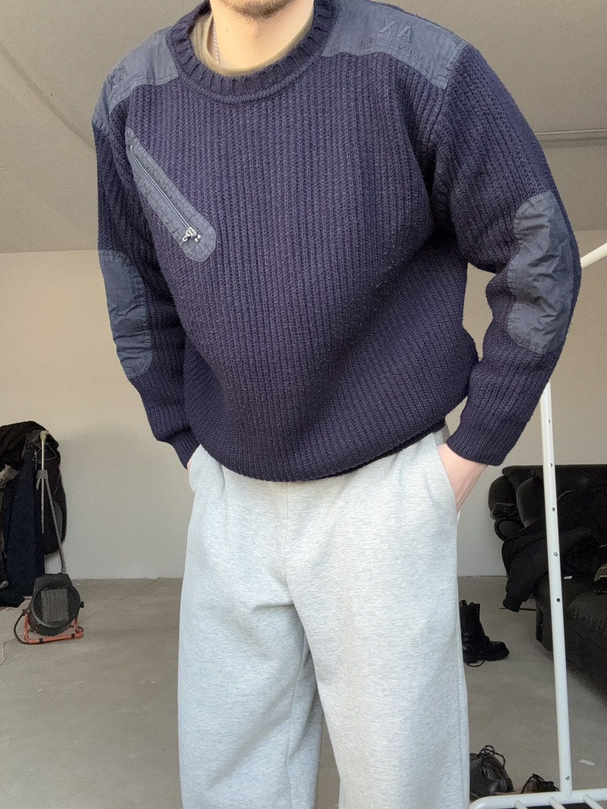 Armani Exchange Vintage Armani Military Sweater Wool Size US XL / EU 56 / 4 - 1 Thumbnail