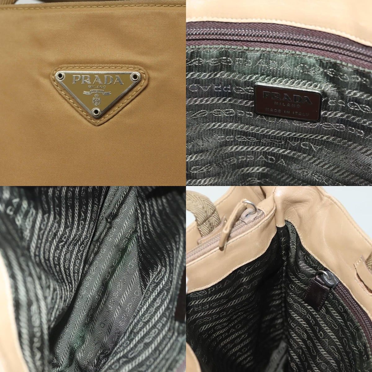 Prada PRADA Tote Bag Nylon Beige Silver Size ONE SIZE - 11 Thumbnail