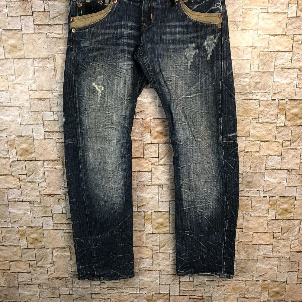 Japanese Brand DL Dominate faded double waist Distressed Denim Pants #A432 Size US 30 / EU 46 - 12 Thumbnail
