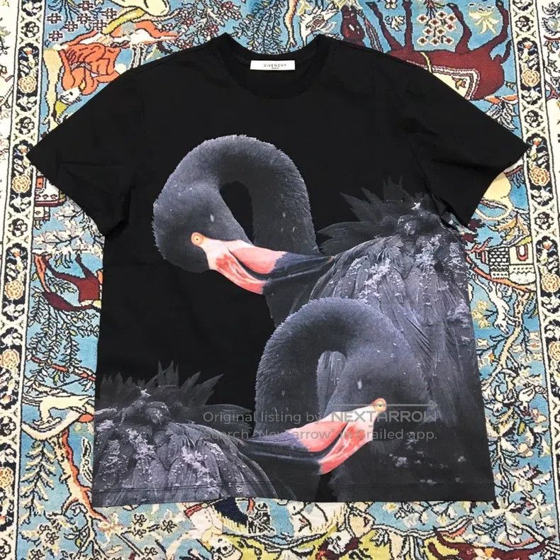 Givenchy Givenchy 2016SS Black Flamingo Short-Sleeve Shirt Size US L / EU 52-54 / 3 - 1 Thumbnail