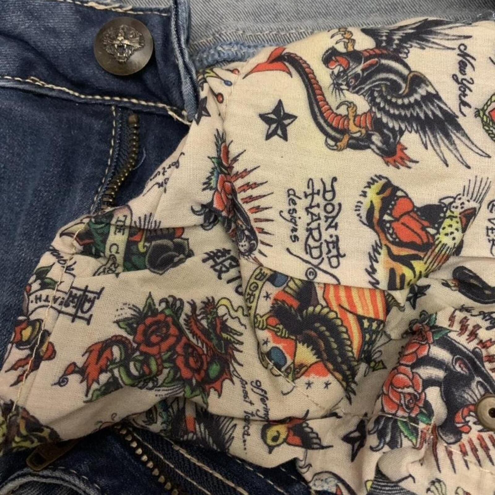 Ed Hardy Ed Hardy Brave Eagle wide leg jeans sold out Size 28" / US 6 / IT 42 - 6 Thumbnail