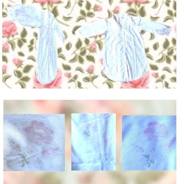 Designer × Vintage VTG Barbizon Nightgown Large Midi Night Shirt White Floral U Size L / US 10 / IT 46 - 9 Thumbnail