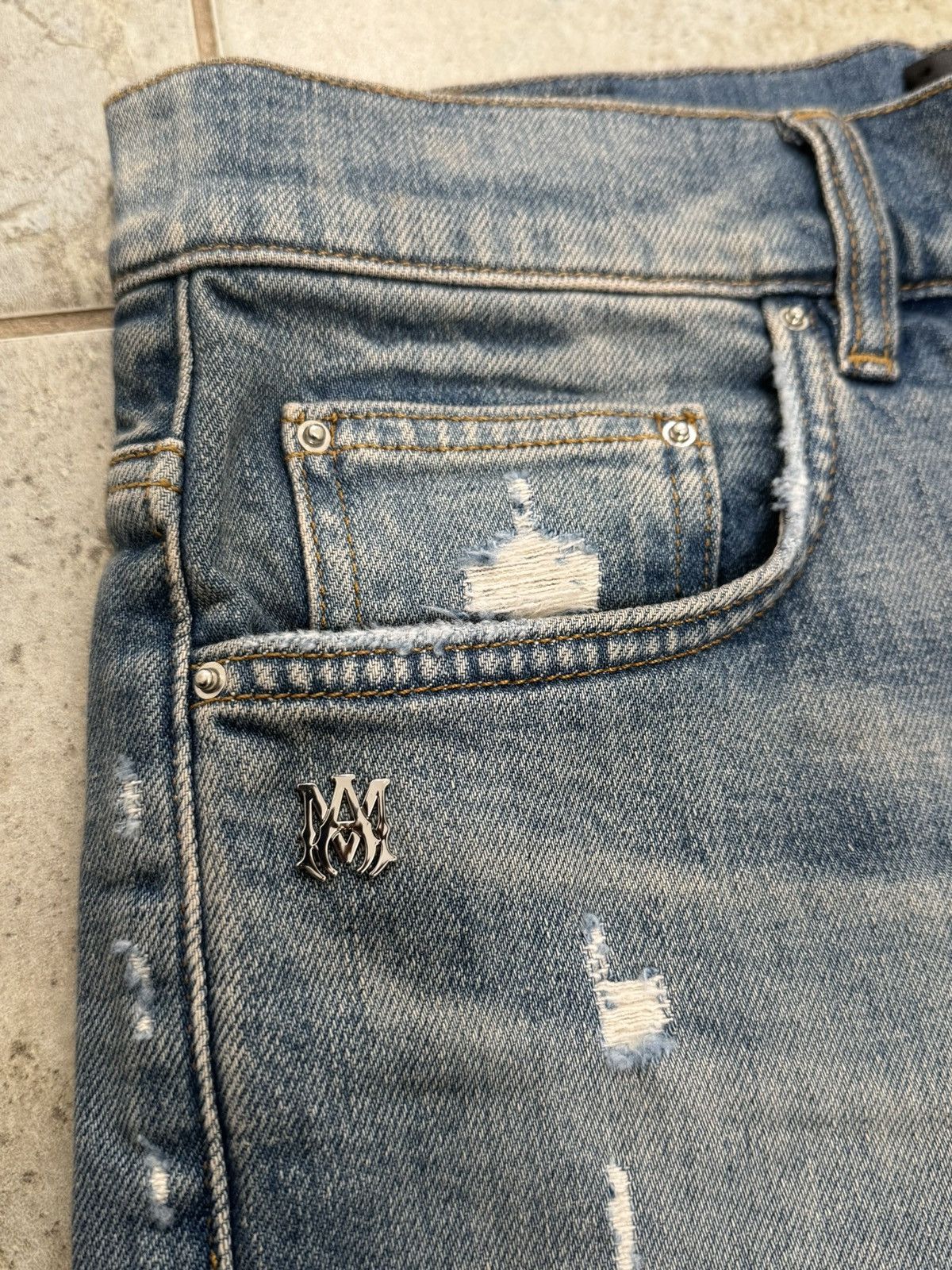 Amiri Amiri Blue slash slim jeans BRAND NEW W TAGS from ssense Size US 29 - 3 Thumbnail