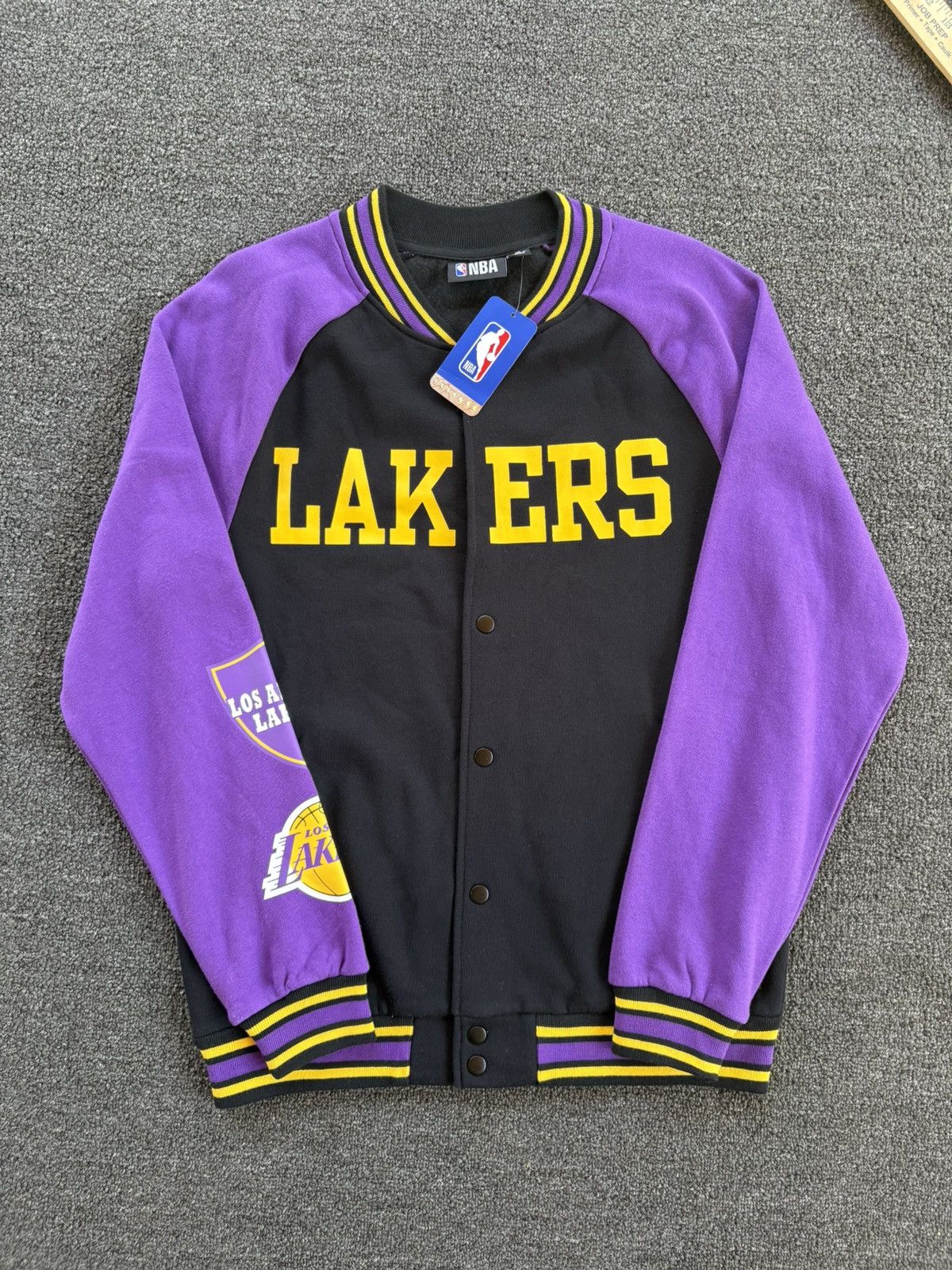 Primark LA Lakers Jacket Men's Medium Varsity Sport Snap Buttons Size US M / EU 48-50 / 2 - 1 Thumbnail