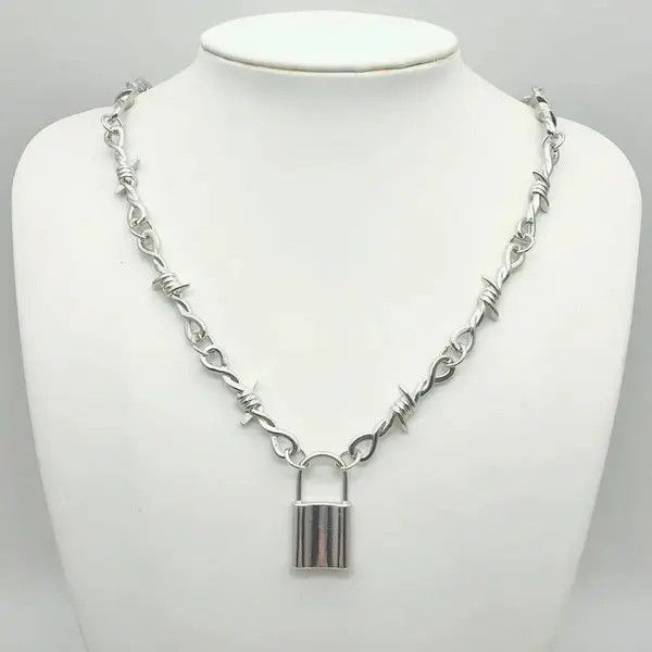 Japanese Brand × Vintage Punk Lock Barbed Wire Necklace Size ONE SIZE - 1 Thumbnail