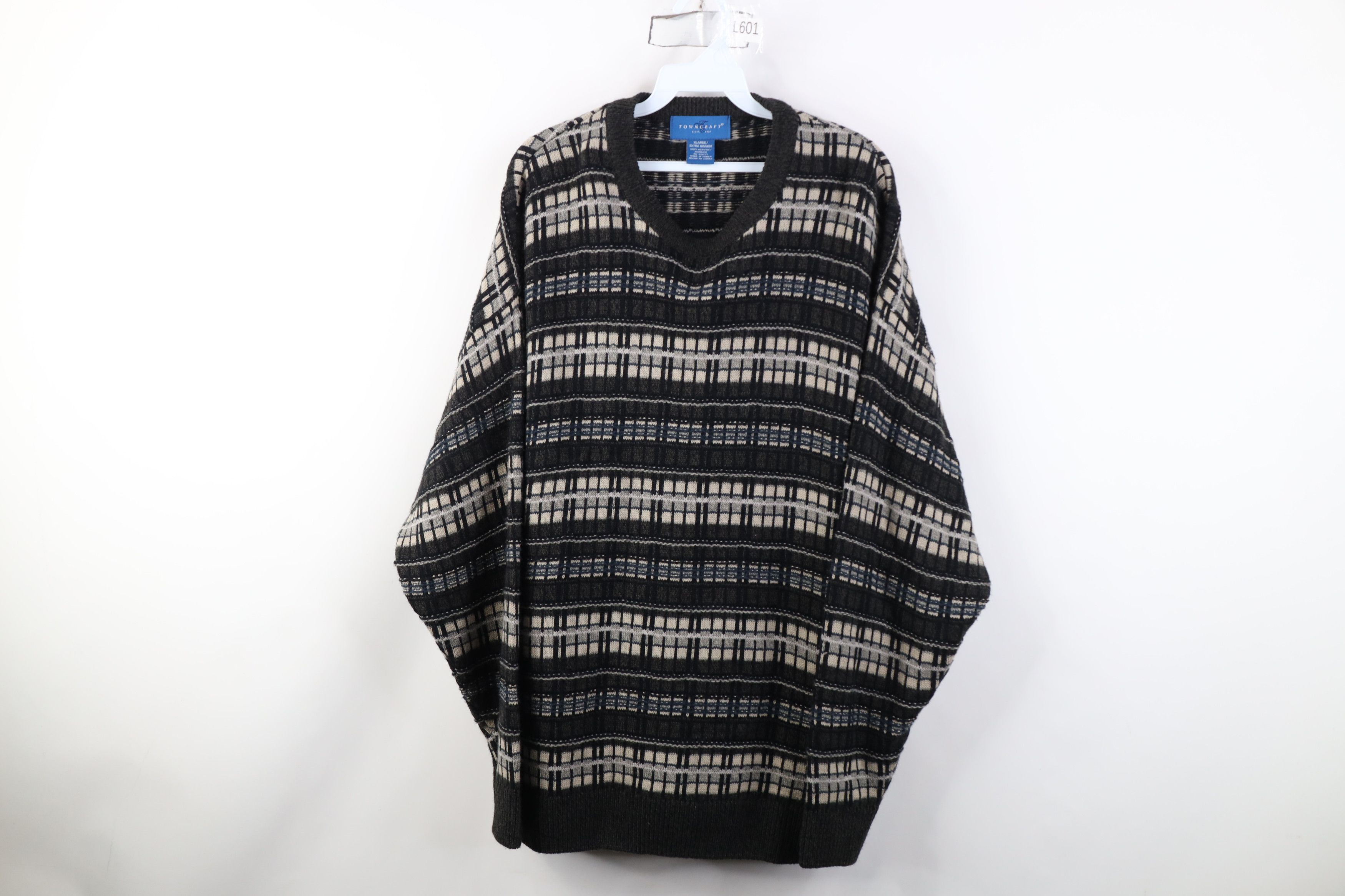 Vintage Vintage 90s Streetwear Knit Crewneck Sweater Earth Tone Size US XL / EU 56 / 4 - 1 Thumbnail