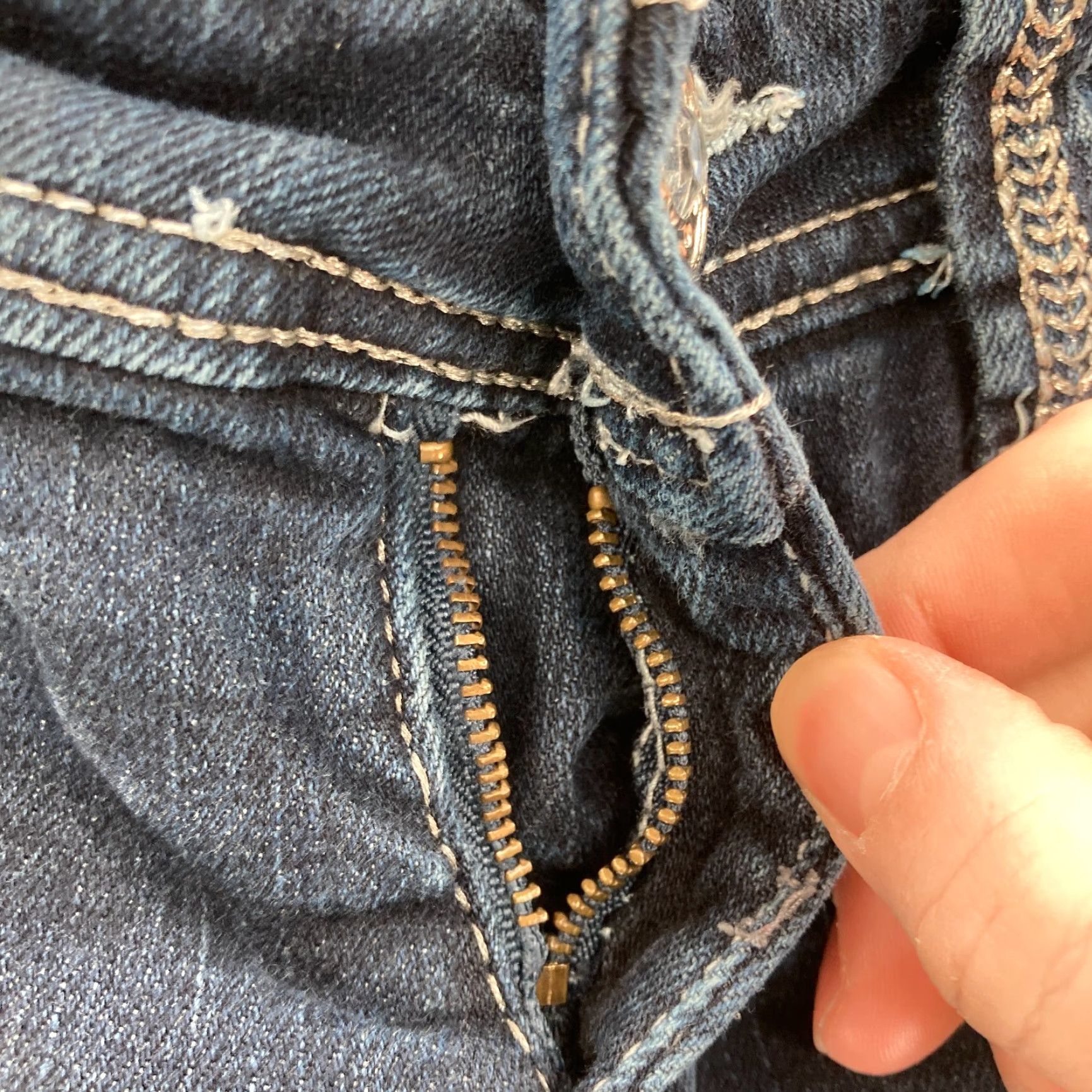 Vintage Daytrip Virgo Bootcut Jeans Women's 25 Dark Blue Stretch Denim Western READ FLAW Size 42" / US 20 - 4 Thumbnail