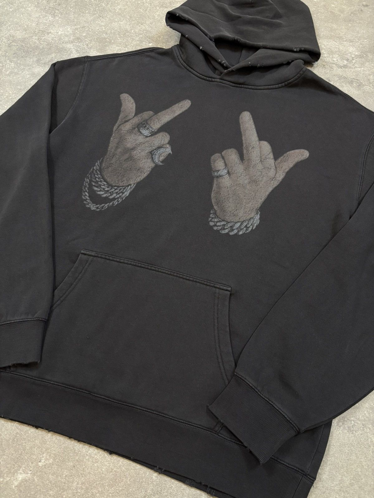 Other Warman Middle Fingers up Graphic Hoodie, Black Size US L / EU 52-54 / 3 - 3 Thumbnail