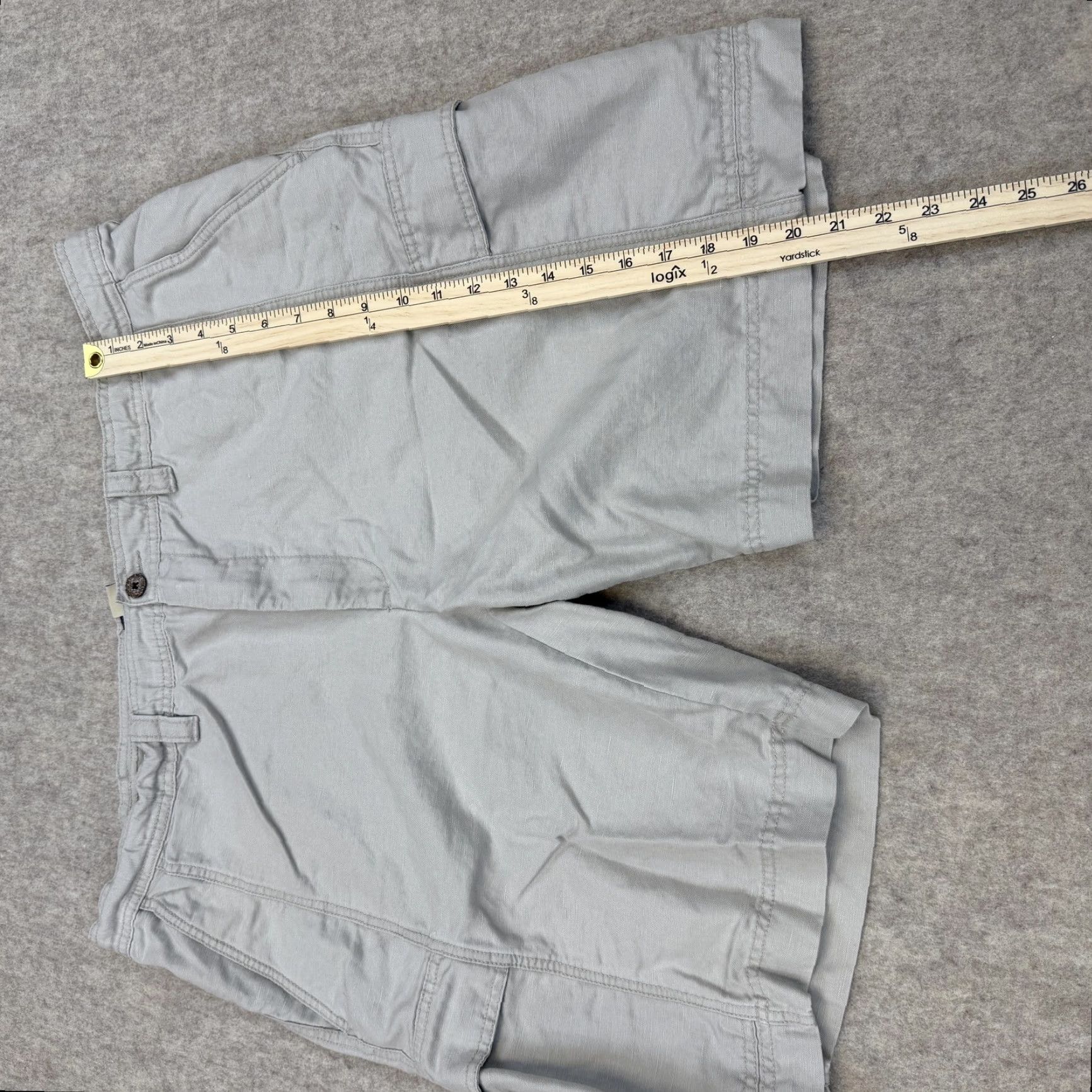 Vintage St. John's Bay Cargo Shorts Mens 44 Gray Linen Cotton Multi Pocket Casual Utility Shirts Pants? Size US 44 / EU 60 - 6 Thumbnail