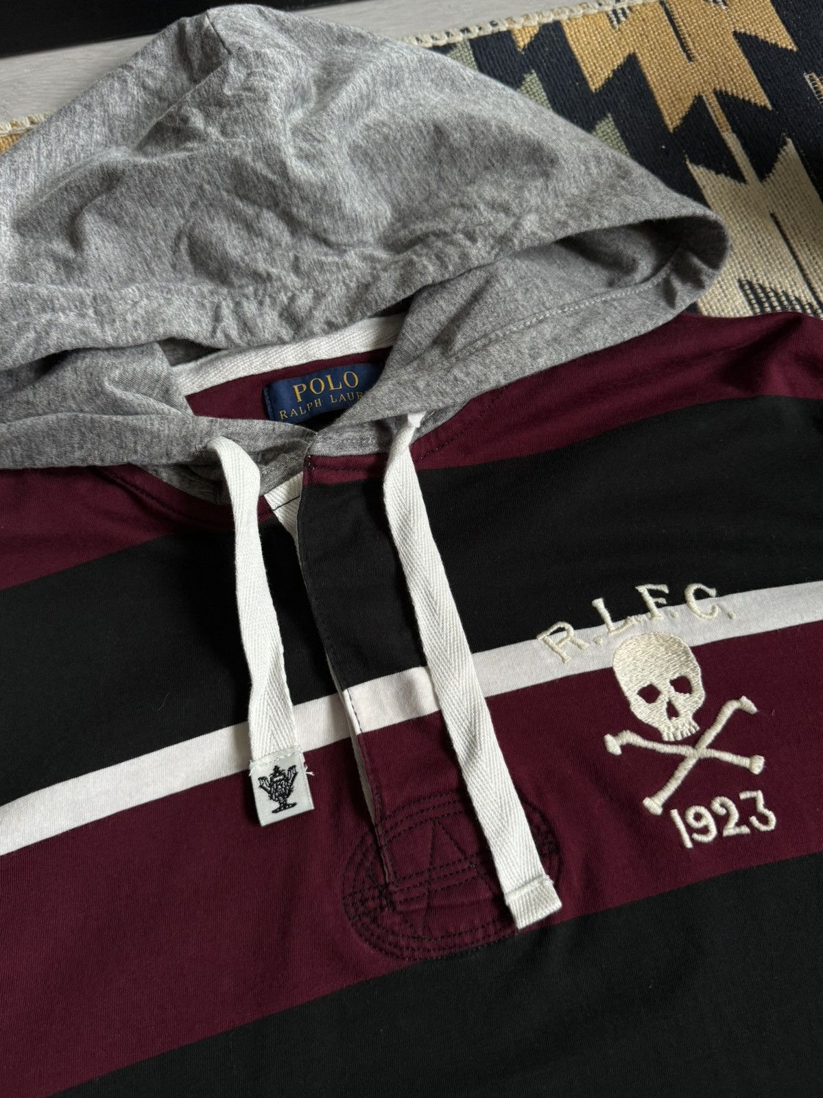 Polo Ralph Lauren Vintage Polo Ralph Lauren Stripped Hooded Skull Longsleve Size US S / EU 44-46 / 1 - 6 Thumbnail