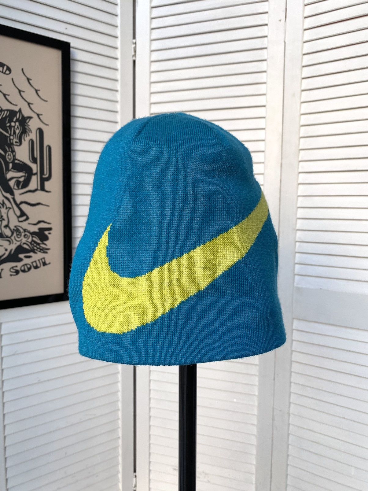 Jordan Brand × Nike × Vintage Nike Big Swoosh Logo Beanie Hat Size ONE SIZE - 1 Thumbnail