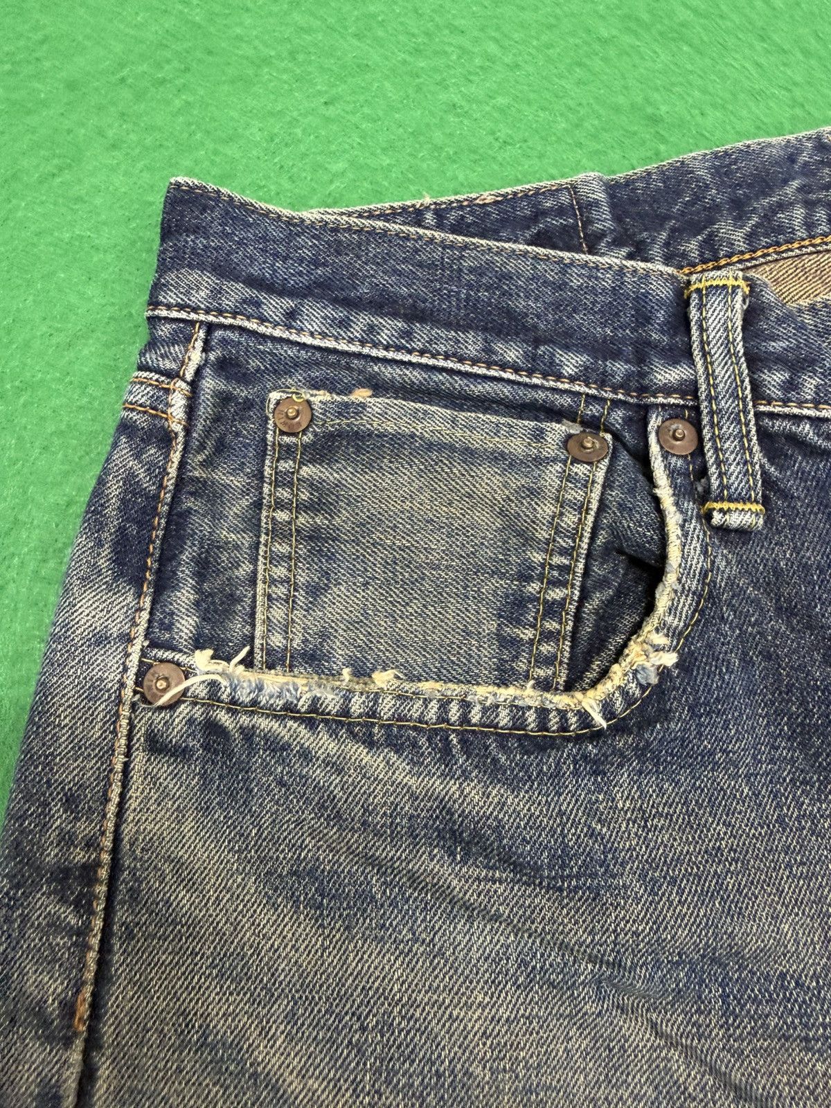 If Six Was Nine A30 Vintage Rusty Selvedge Edwin 505 Distressed Size US 30 / EU 46 - 4 Thumbnail