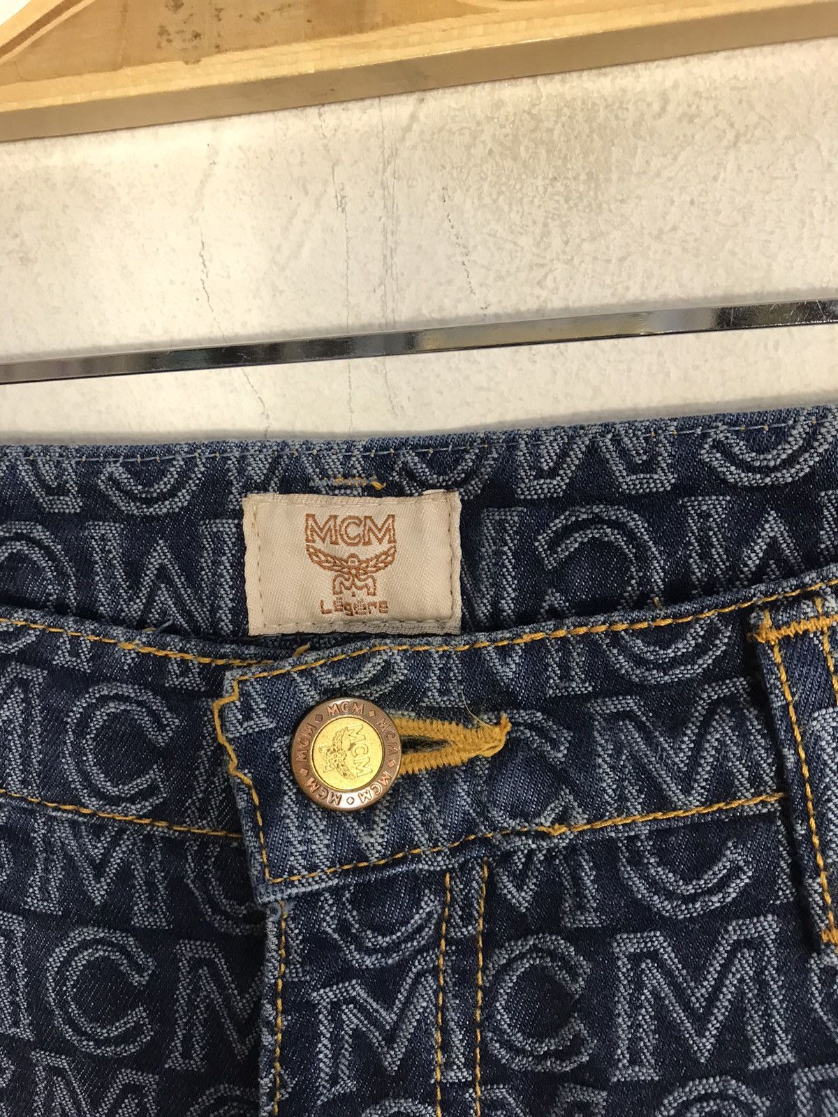 MCM MCM Legere Jeans Nova Checked Monogram Logo Denim Size 29" - 6 Thumbnail