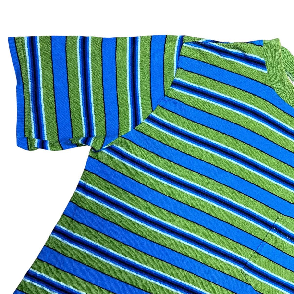 Vintage 1970s Penneys Towncraft The Inn Shop Green Blue Stripped Tee Size US M / EU 48-50 / 2 - 9 Thumbnail