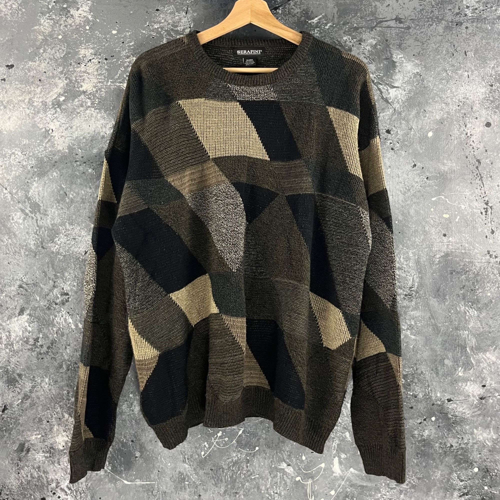 Vintage Vintage 90’s Geometric grunge sweater Size US L / EU 52-54 / 3 - 1 Thumbnail