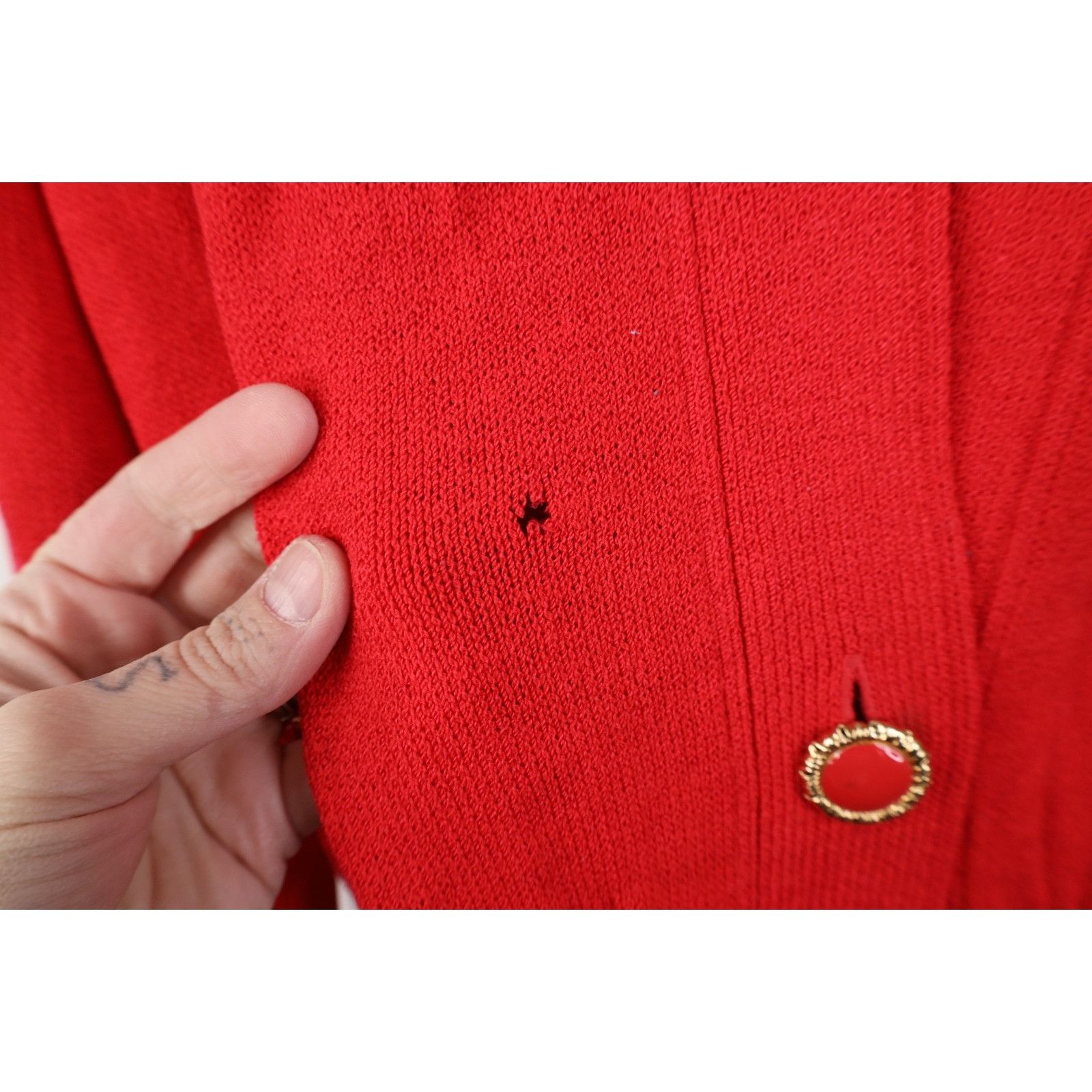 St. John Vintage 80s St John Marie Gray Wool Knit Cardigan Sweater Size L / US 10 / IT 46 - 4 Thumbnail