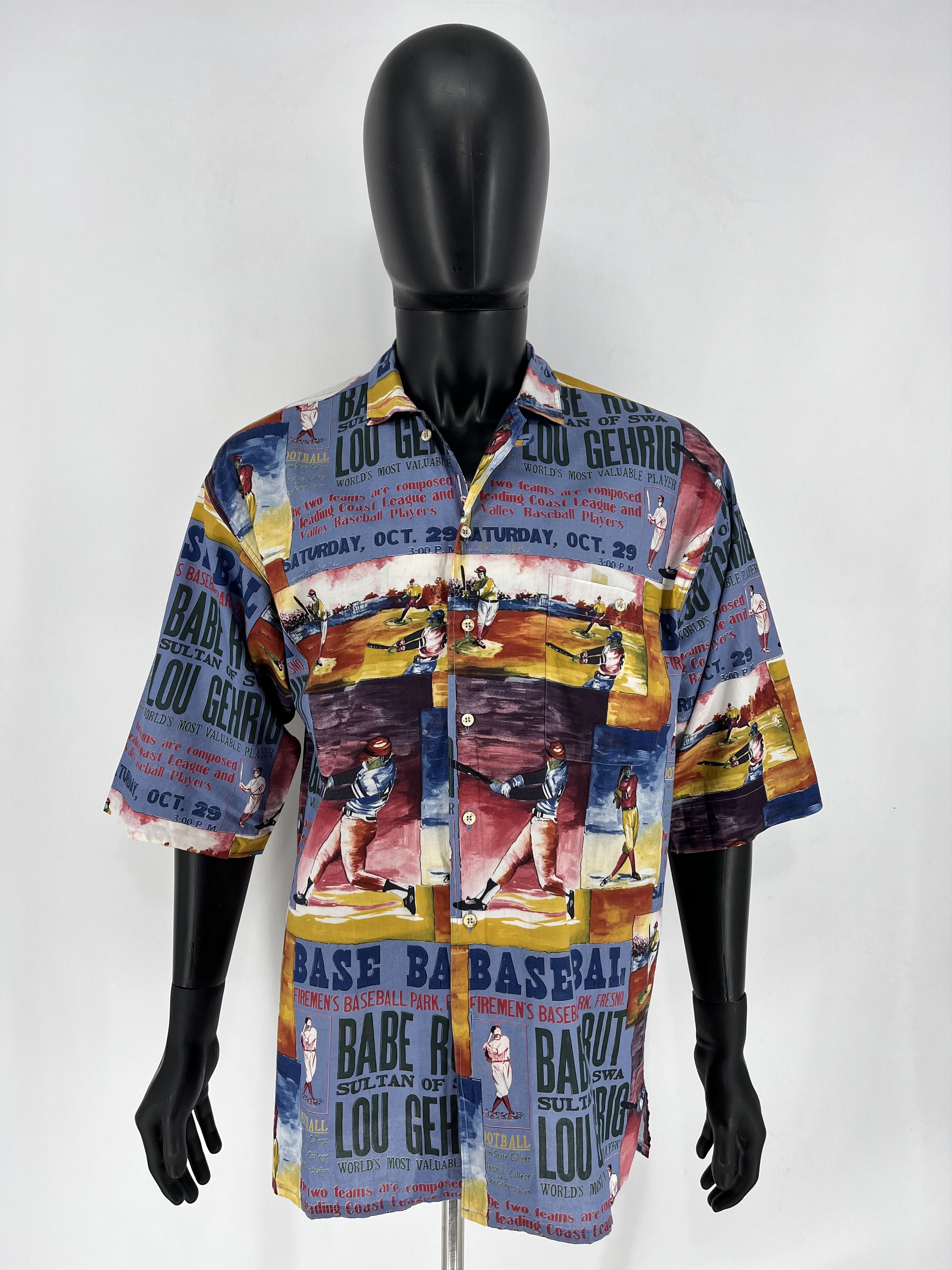 Other Vintage 90s Pensato Print Baseball Hawaiian Button Shirt Size US M / EU 48-50 / 2 - 2 Thumbnail