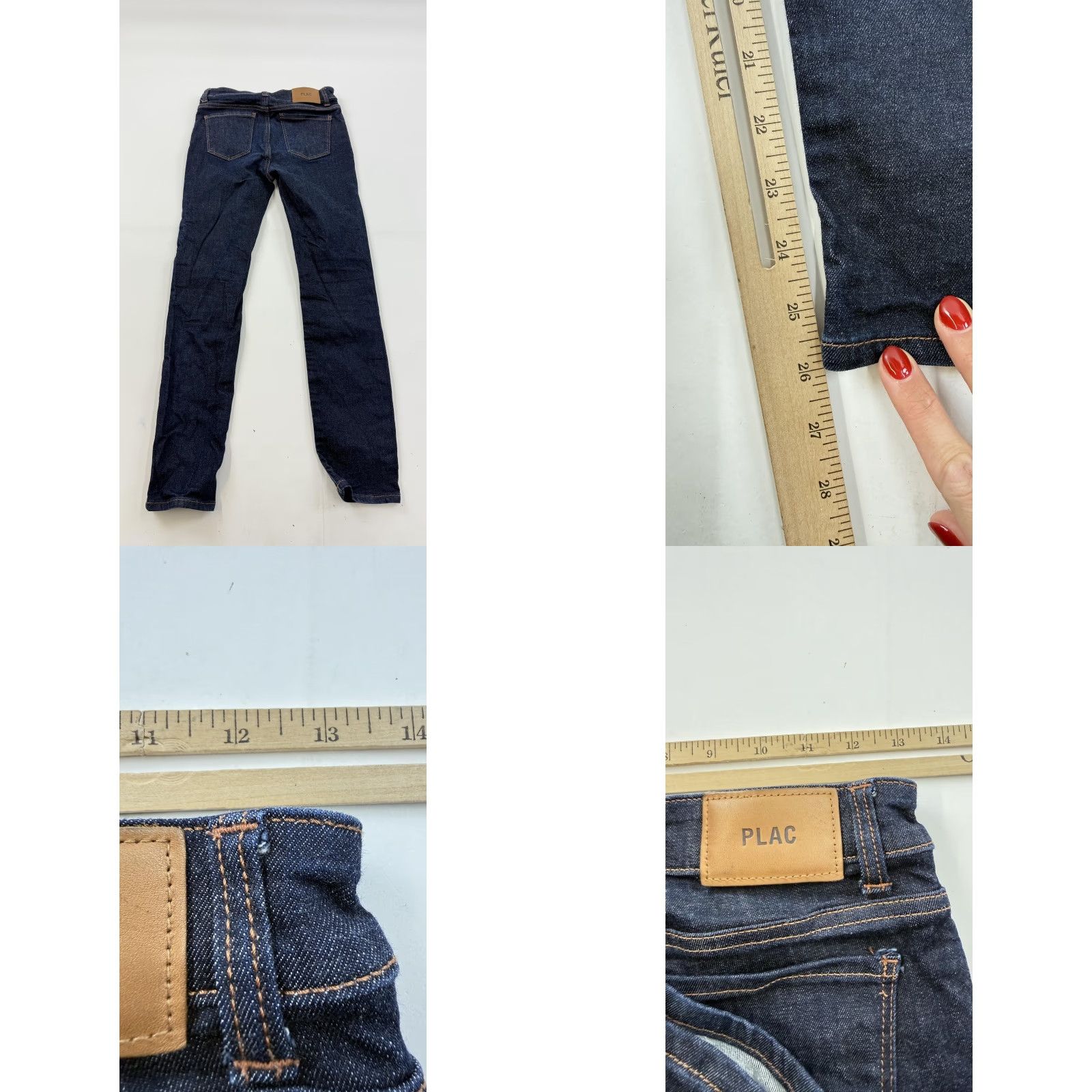 Denime VINTAGE Plac Jeans Womens 27x26 Blue Raw Stretch Denim Cropped Ankle Crop Skinny"} Size 27" / US 4 / IT 40 - 9 Thumbnail
