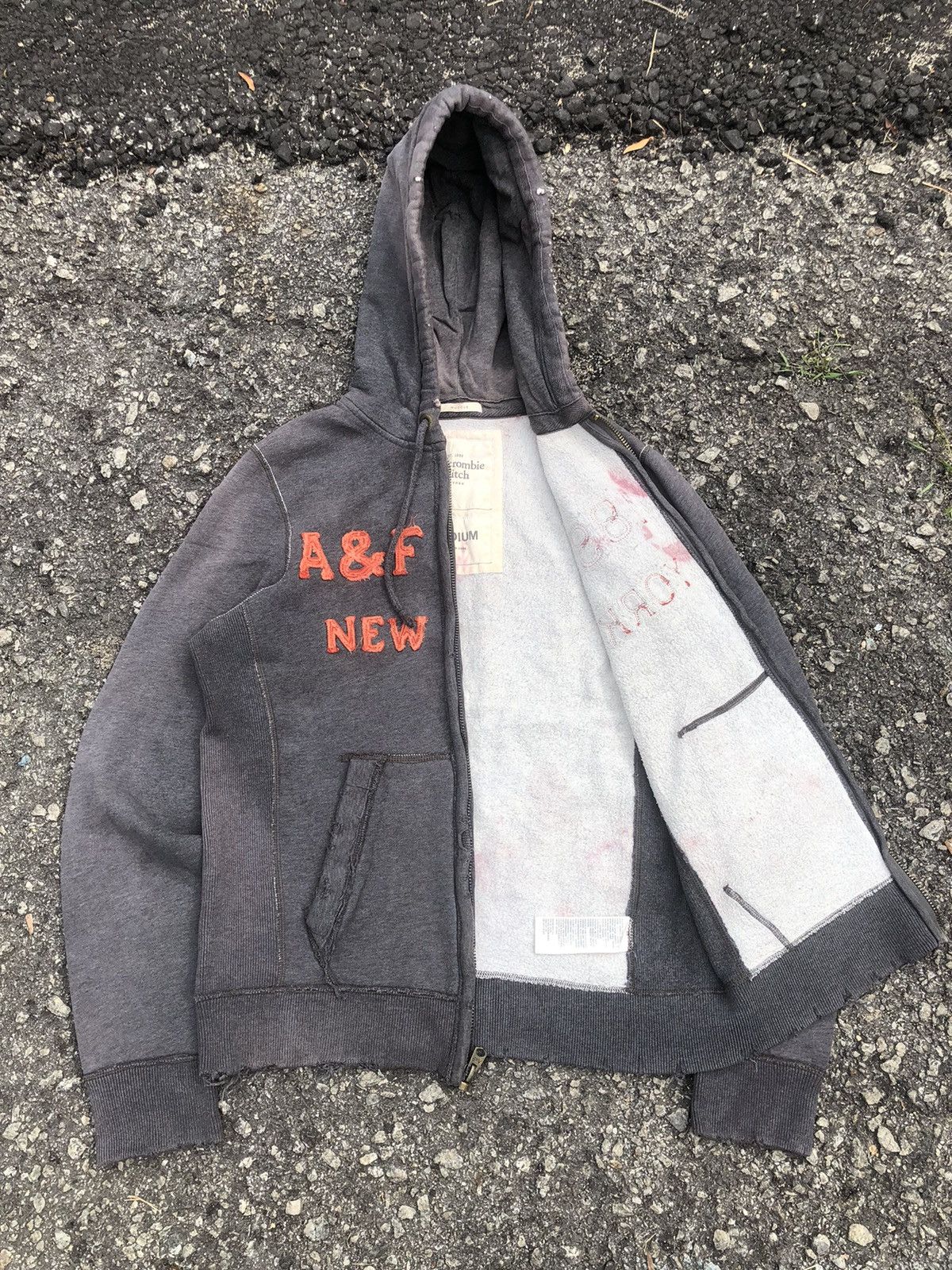 Vintage Vintage Sunfaded Abercrombie & Fitch Zipper Hoodie Size US L / EU 52-54 / 3 - 4 Thumbnail