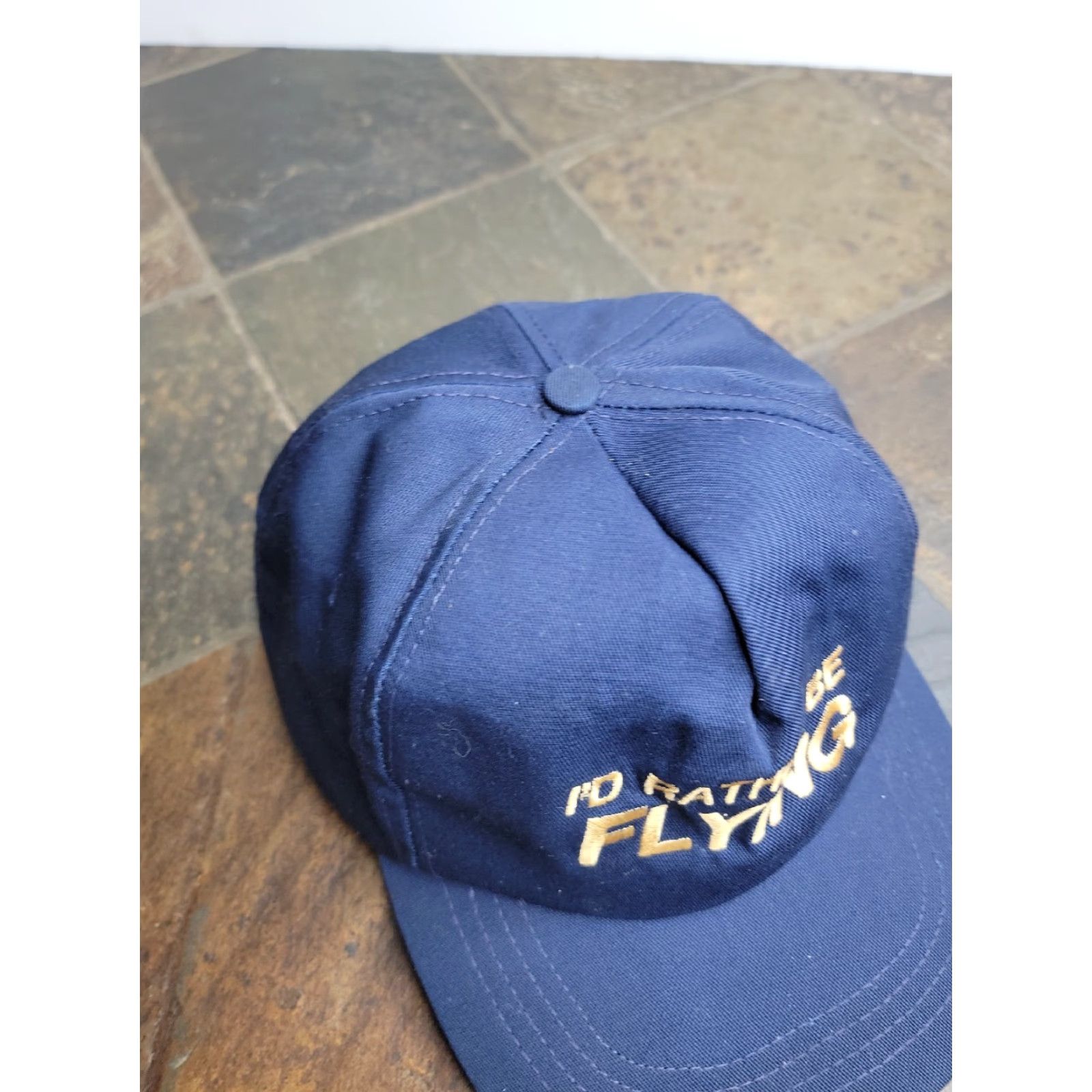 Vintage VINTAGE americap Hat Cap Twill Trucker Button Snap Back Adjustable Blue Men 90s Transportation Logo Patch Made in U.S.A Id Rather Be Flying Size ONE SIZE - 7 Thumbnail