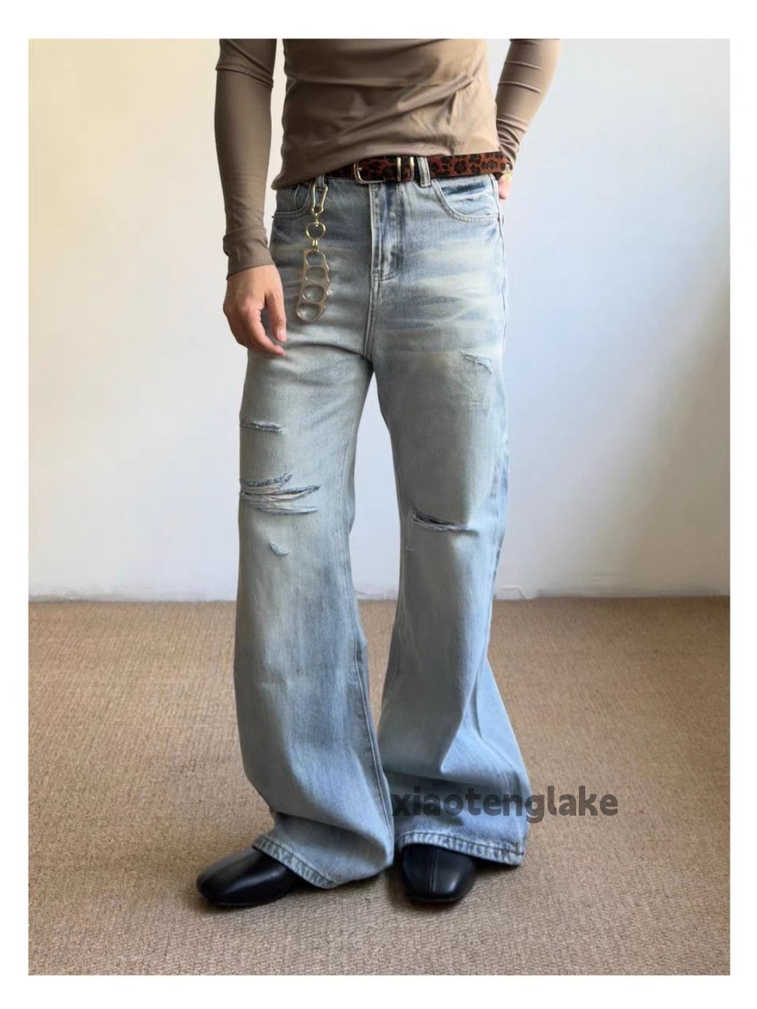 Jean Custom Louisvuitton offwhite style ripped bootcut jeans Size US 32 / EU 48 - 6 Thumbnail