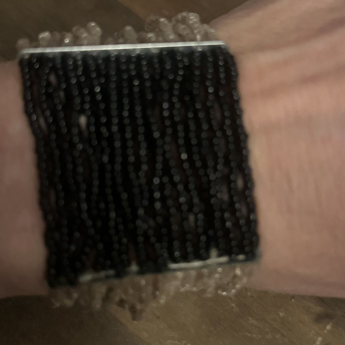 Other Wide black and clear seed bead bracelet Size ONE SIZE - 2 Thumbnail