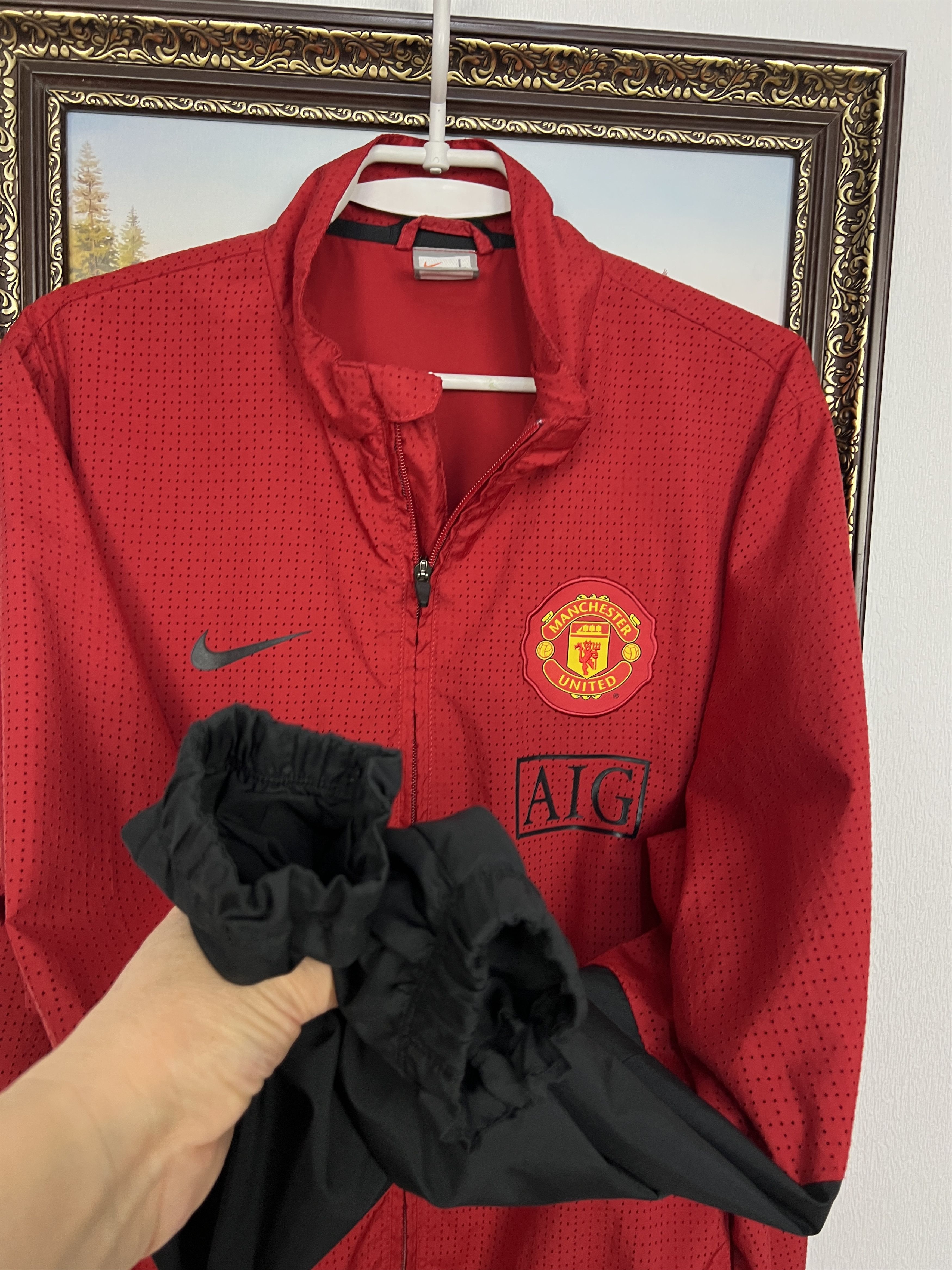 Nike Manchester United Football Jacket Soccer Nike AIG Track Top Size US L / EU 52-54 / 3 - 6 Thumbnail