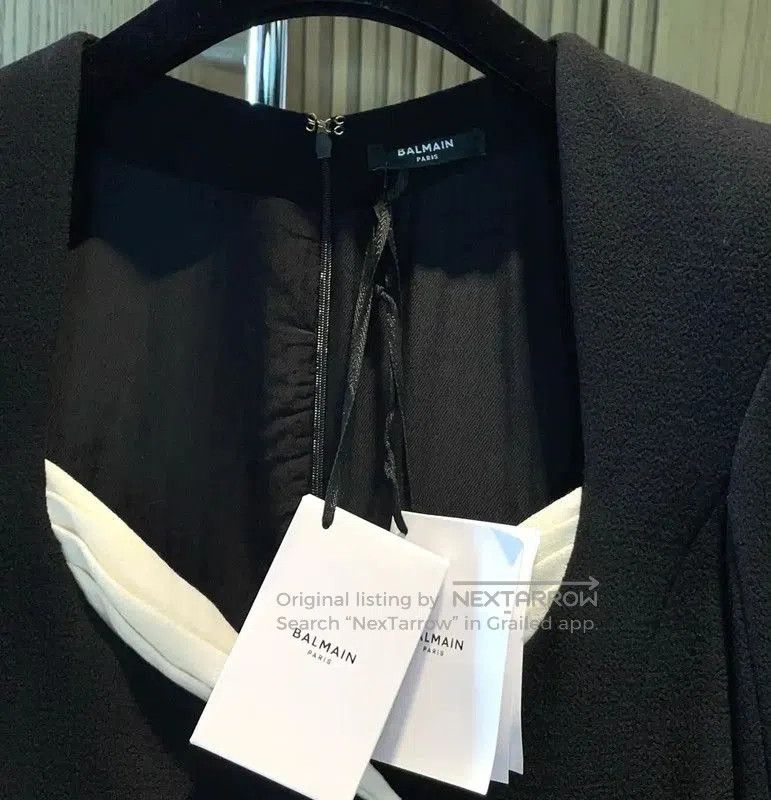 Balmain Balmain Black Wool Long Sleeve Dress . Size S / US 4 / IT 40 - 7 Thumbnail