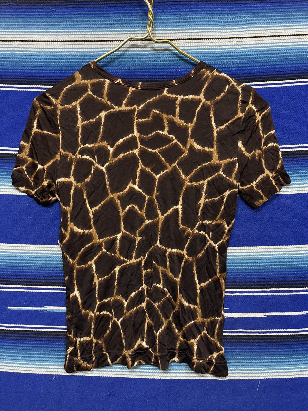 Dolce & Gabbana × Vintage Vintage 90s DOLCE & GABBANA Giraffe Pattern Stretch Shirt Size XS / US 0-2 / IT 36-38 - 6 Thumbnail