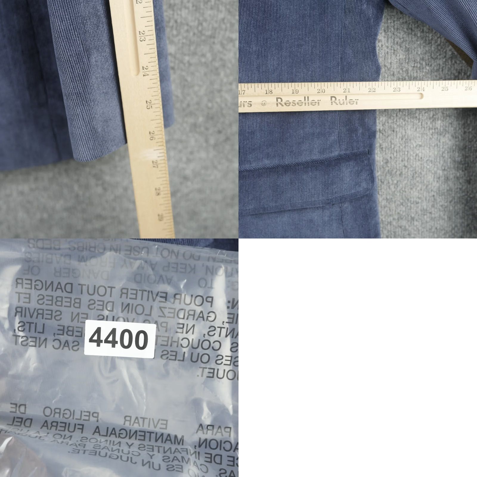 English Laundry English Laundry Blazer Mens 2X Blue Corduroy Suit Jacket Elbow Patches Size 48R - 11 Thumbnail