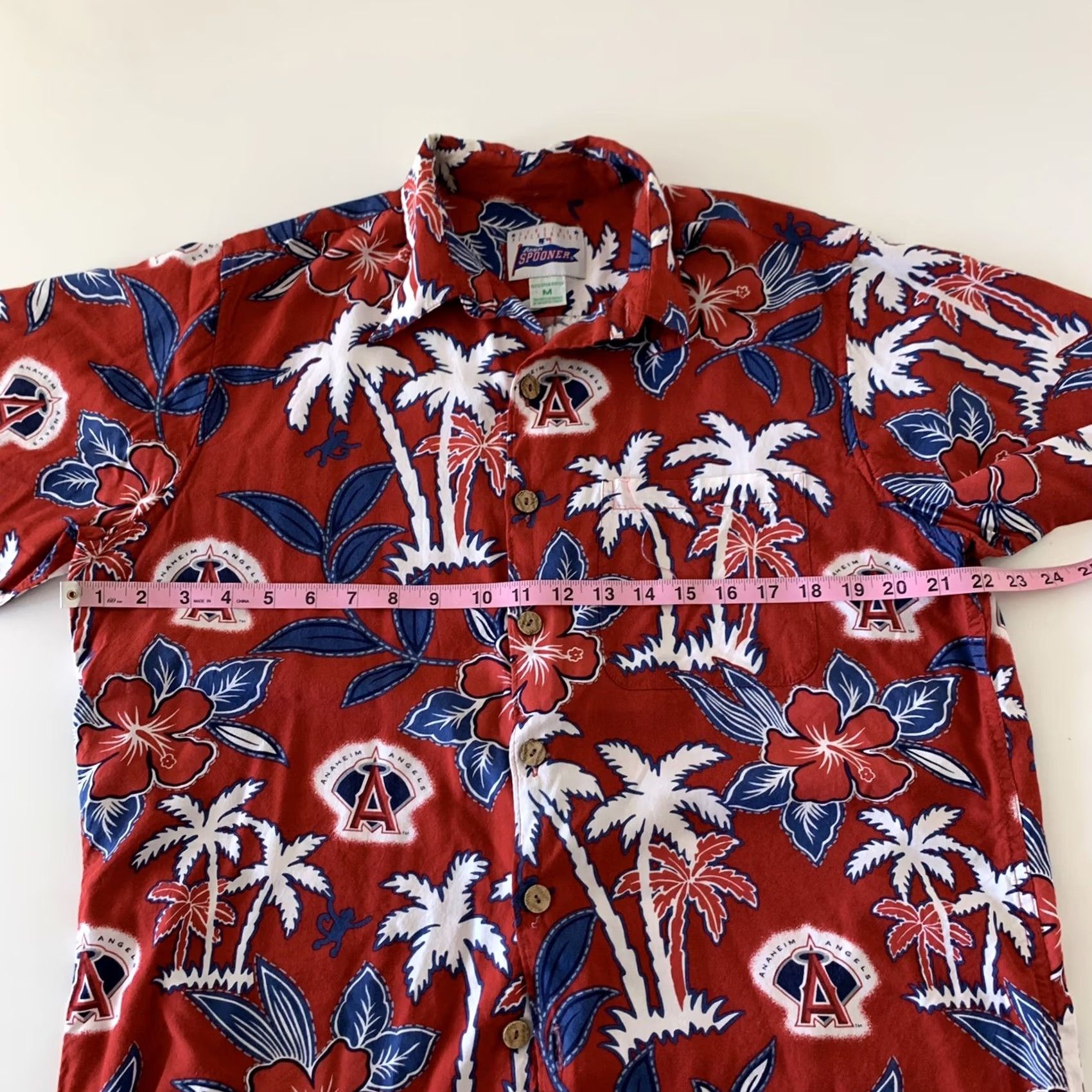 Reyn Spooner Reyn Spooner Anaheim Angels Red Short Sleeve Button-Up Shirt Men's M Size US M / EU 48-50 / 2 - 3 Thumbnail