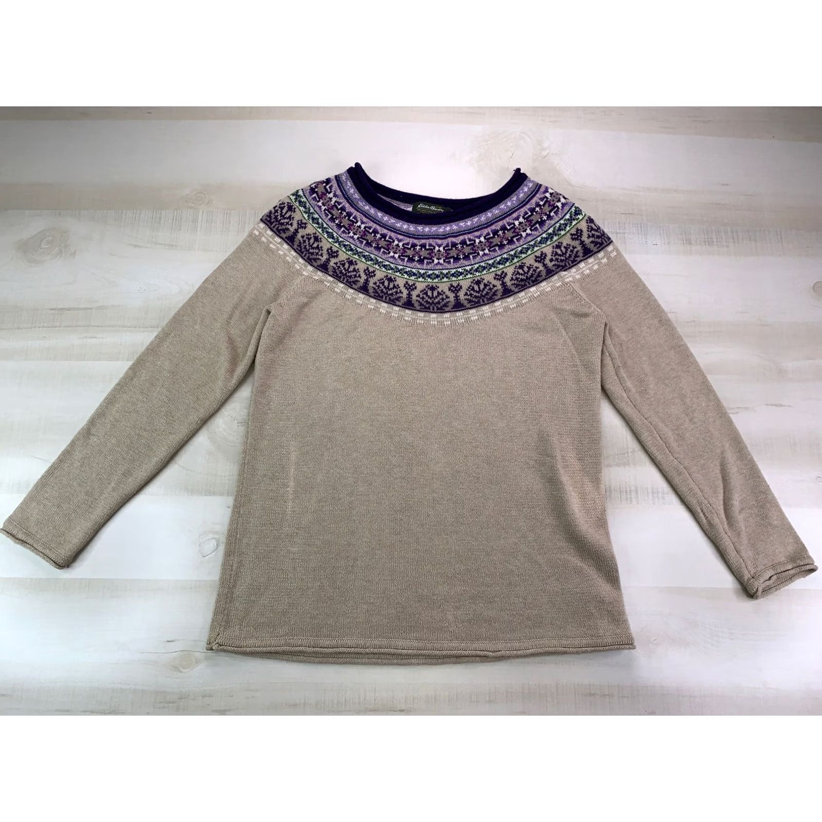 Eddie Bauer Eddie Bauer Cotton Angora Blend Women’s Knit Roll Collar Sweater Medium Size M / US 6-8 / IT 42-44 - 2 Thumbnail