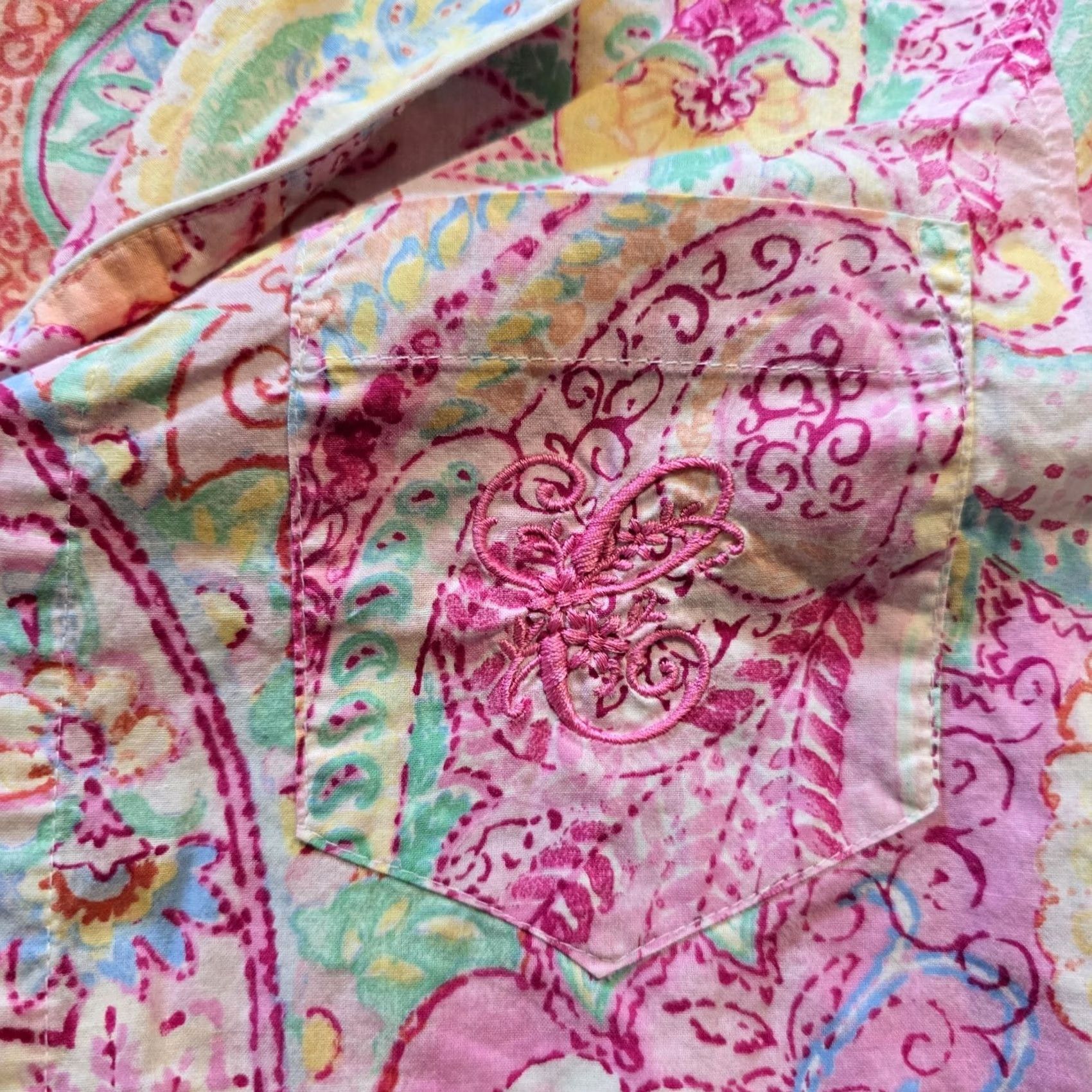 Chaps Chaps Nightgown Womens Size Medium Pink Paisley Button Up Pajama Lounge Shirt Size ONE SIZE - 4 Thumbnail