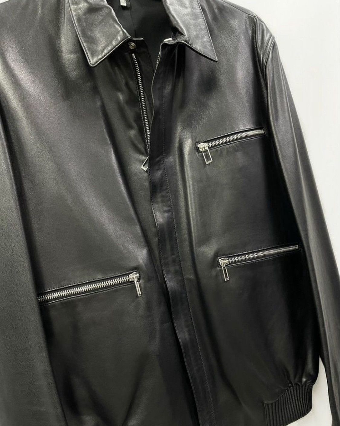 Dior Dior Homme Zip-Up Pocket Detail Leather Biker Bomber Jacket Size US M / EU 48-50 / 2 - 4 Thumbnail