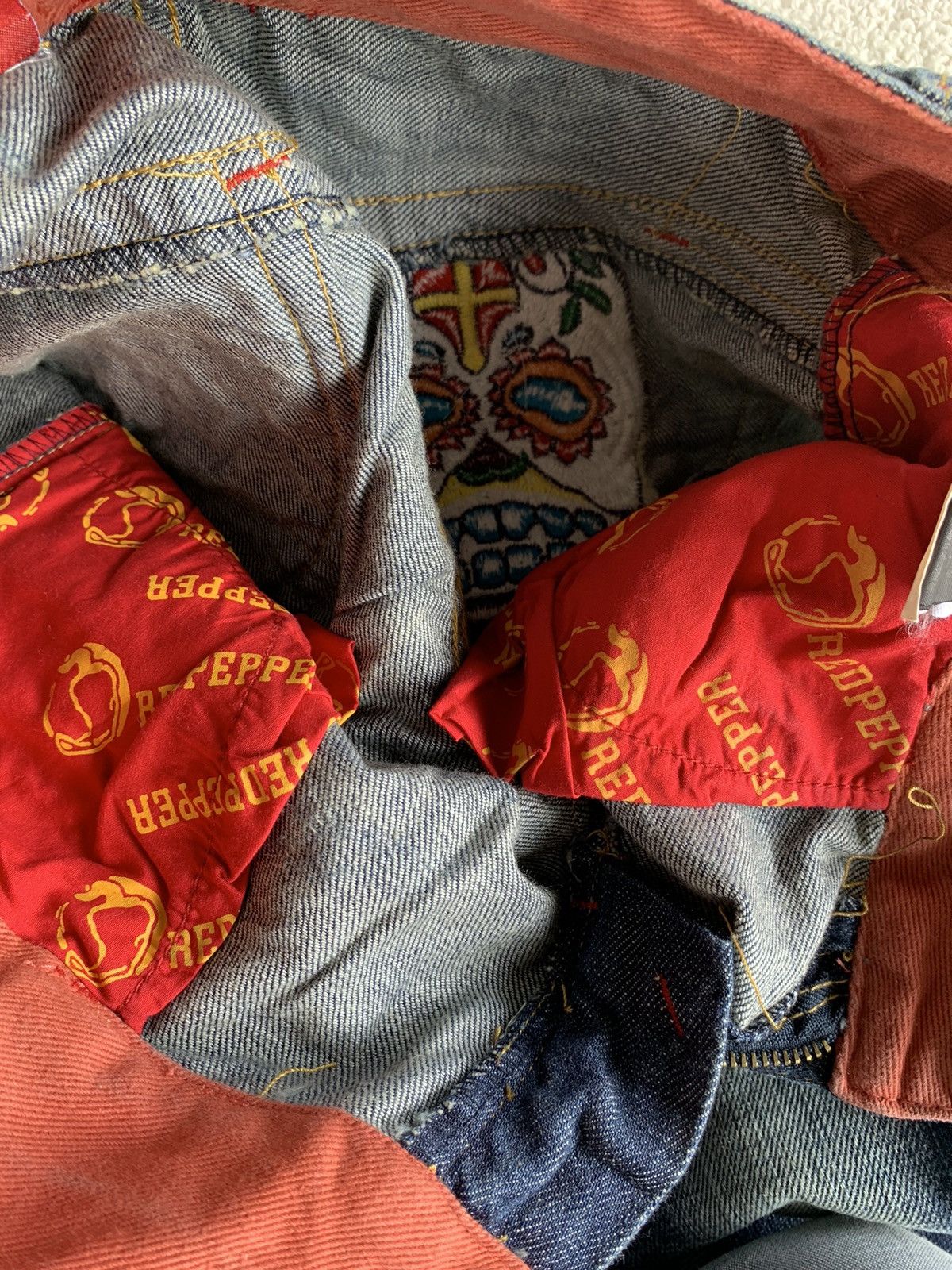 Tornado Mart FLARE RED PEPPER JAPANESE PUNK STYLE DISTRESSED DENIM🌈☠️ Size US 30 / EU 46 - 21 Thumbnail