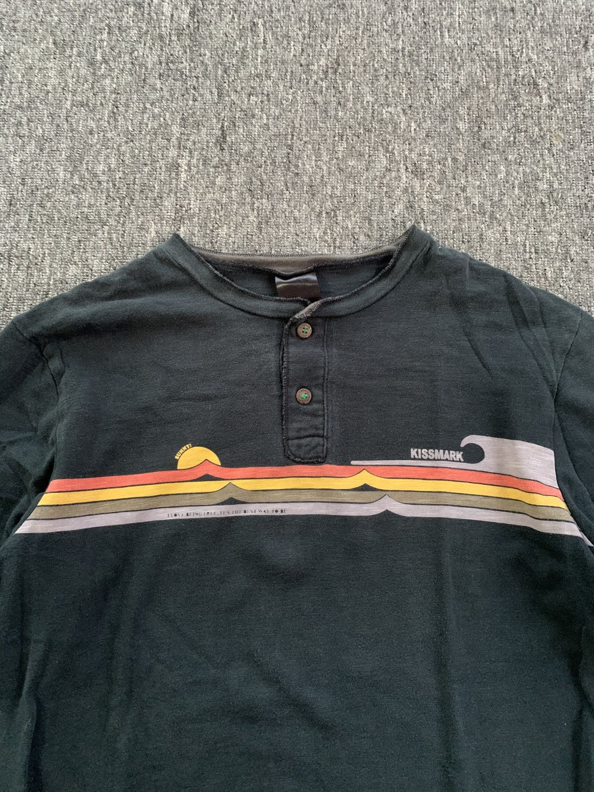 Japanese Brand Kissmark Double Layer Distressed Surfware Vintage LongSleeve Size US L / EU 52-54 / 3 - 8 Thumbnail