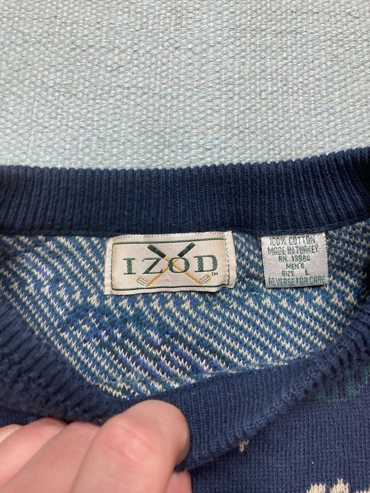 Izod × Vintage VTG iZod crewneck sweater cotton knit golf clubs distresse L Size US L / EU 52-54 / 3 - 7 Thumbnail