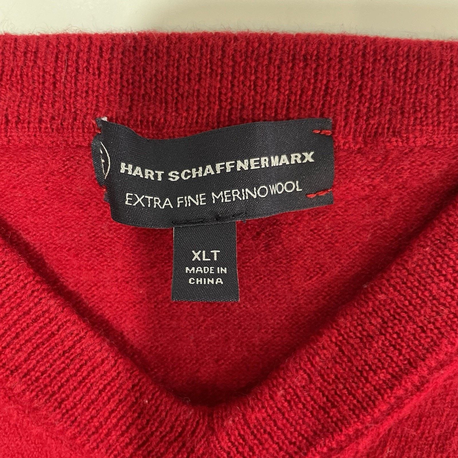Hart Schaffner Marx Hart Schaffner Marx Merino Wool Vest Red V-Neck XLT LG Size US L / EU 52-54 / 3 - 2 Thumbnail