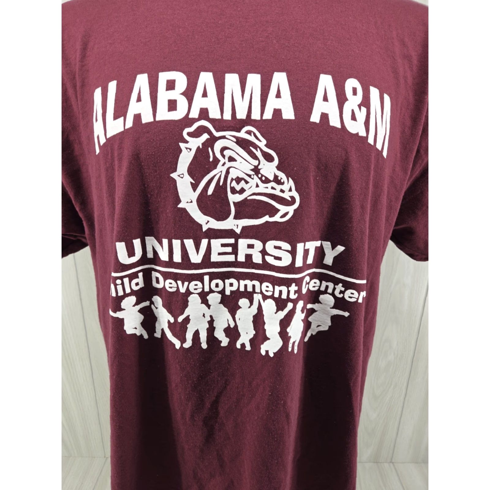 Jerzees JERZEES Alabama A&M Bulldogs Child Development Center Graphic Tee Mens XL Maroon Crew Neck Short Sleeve Sports University Logo 90s? Size US XL / EU 56 / 4 - 3 Thumbnail